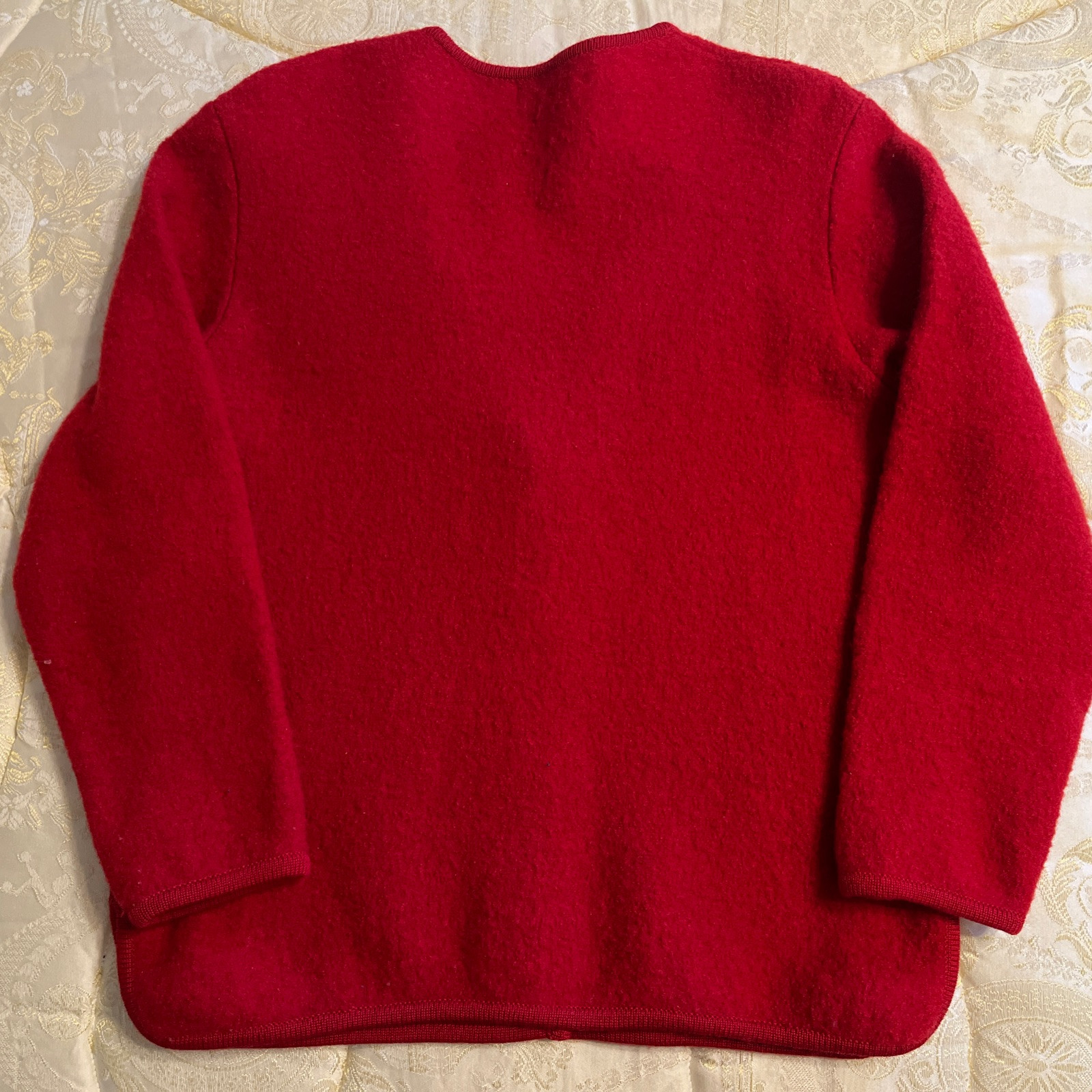 Vintage Tally Ho Red 100% Wool Cardigan Jacket Pollack Import Size M