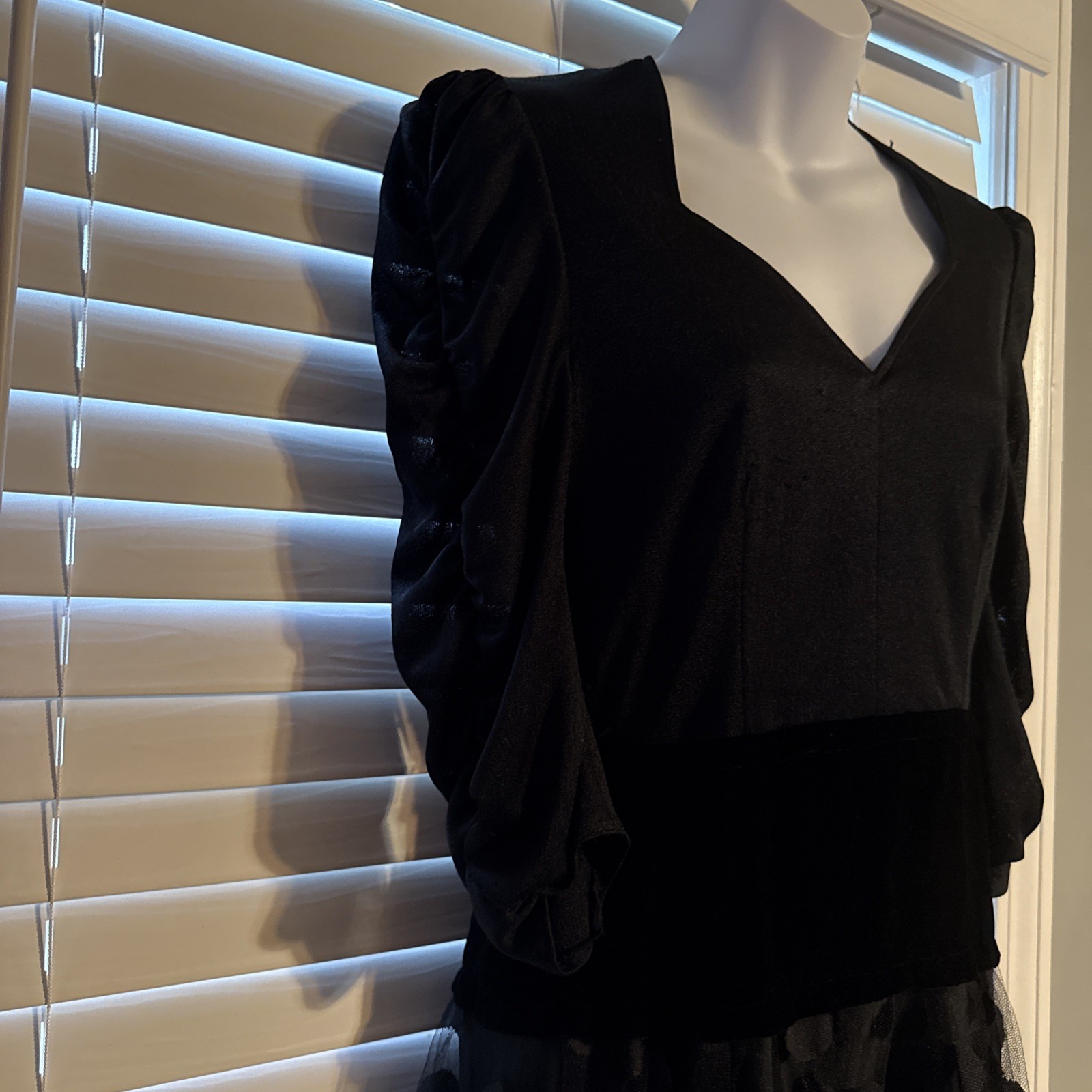 1970S Golden Gate Black Tule And Velvet Vintage Size 38 Or 8