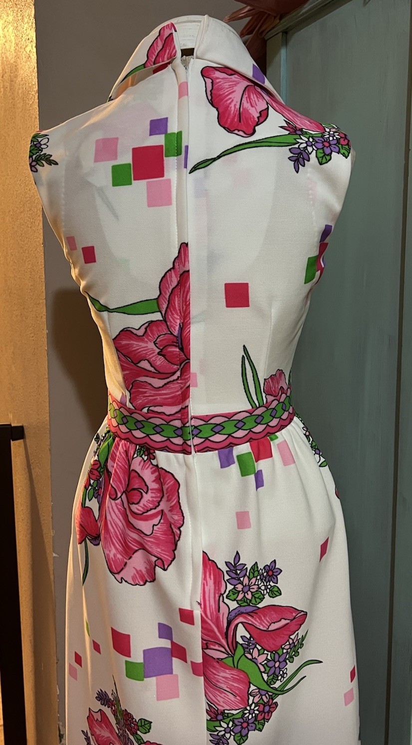 VTG 70s 100 Parkhouse Dallas Hostess Mod Long Hippie Dress 10 Runs Small 6
