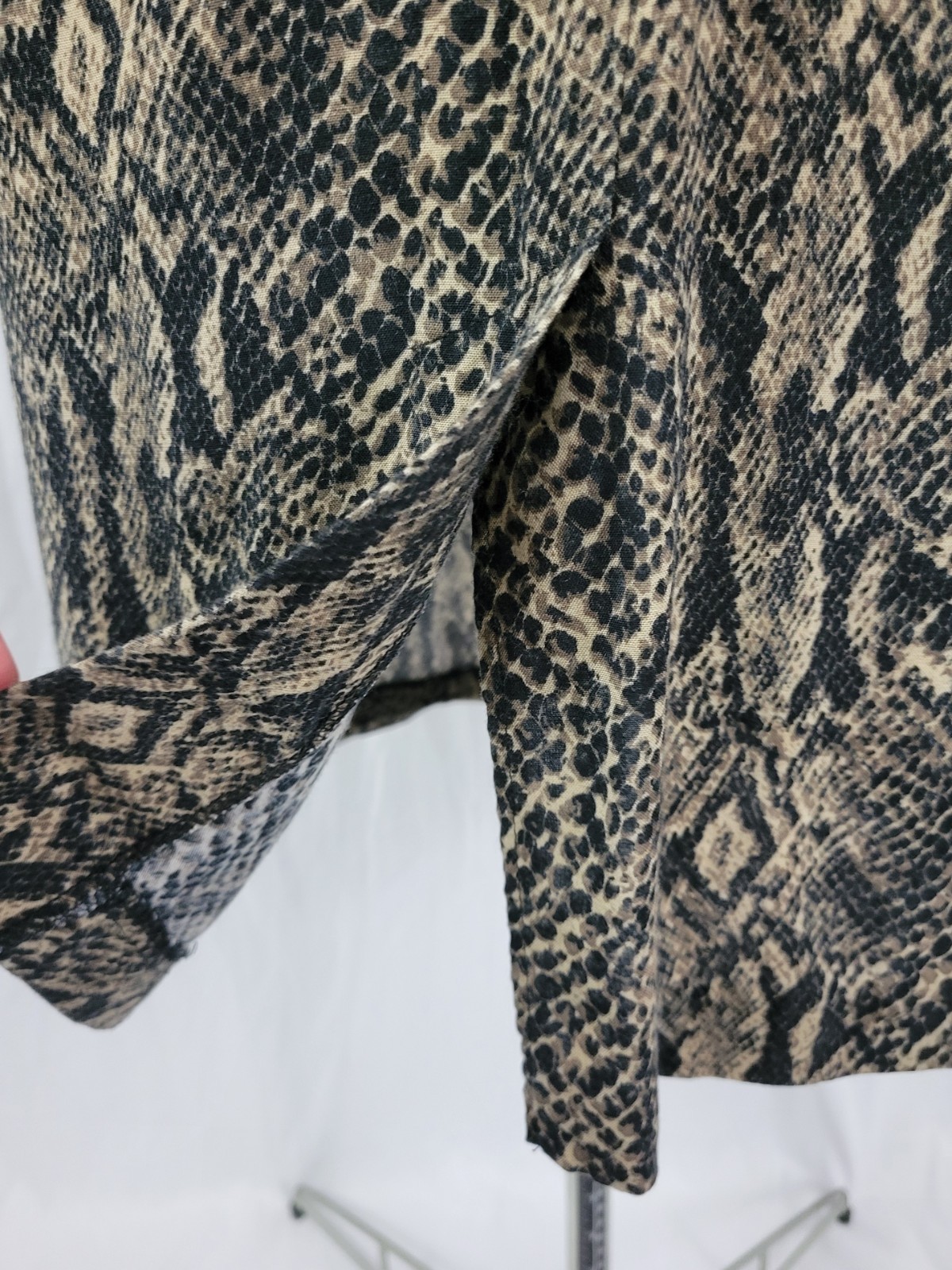 Vintage Taurus II Brown & Black Snakeskin Print Dress & Matching Belt Size 10