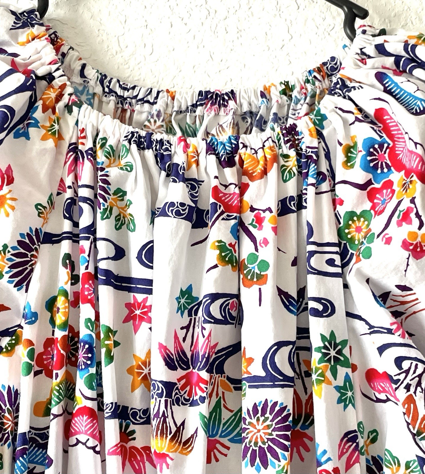 Vintage Japanese Cotton Handmade Cotton Watercolor Floral Summer Maxi Dress S