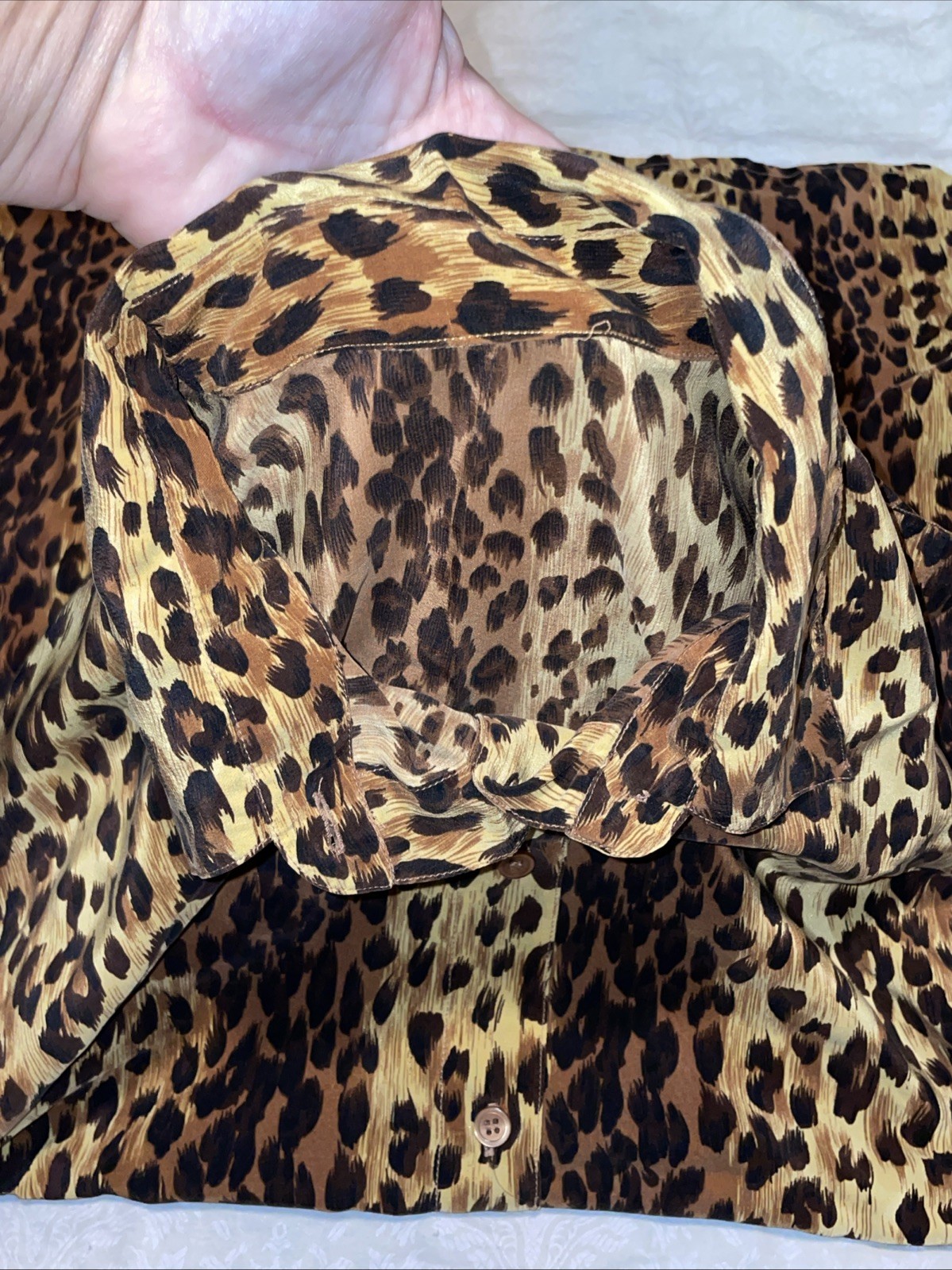 Vintage Leopard Print Blouse Size Large? Feels Like Silk