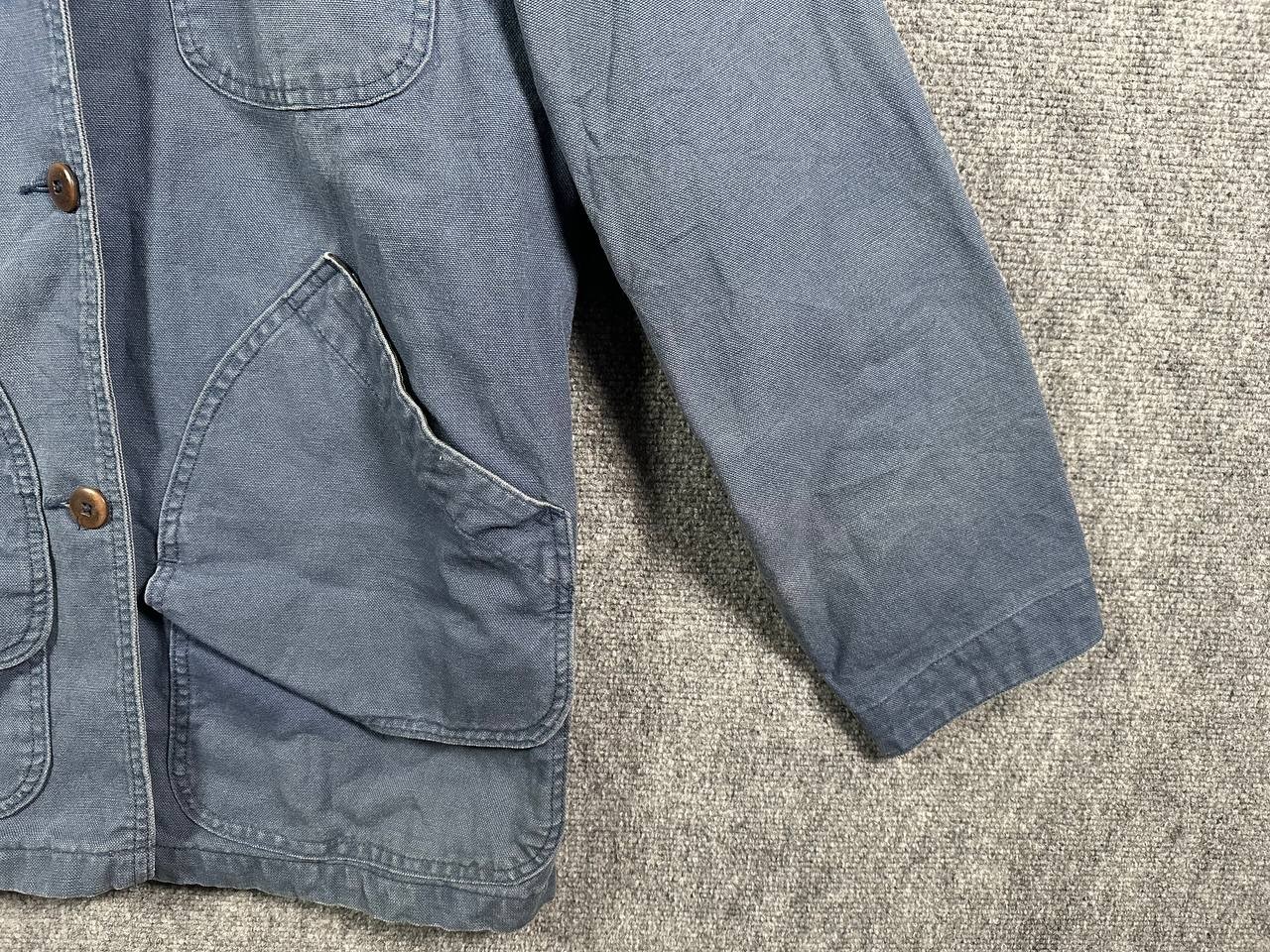 Vintage 90s L.L. Bean Original Field Coat Barn Jacket Blue Cotton Canvas Lined M
