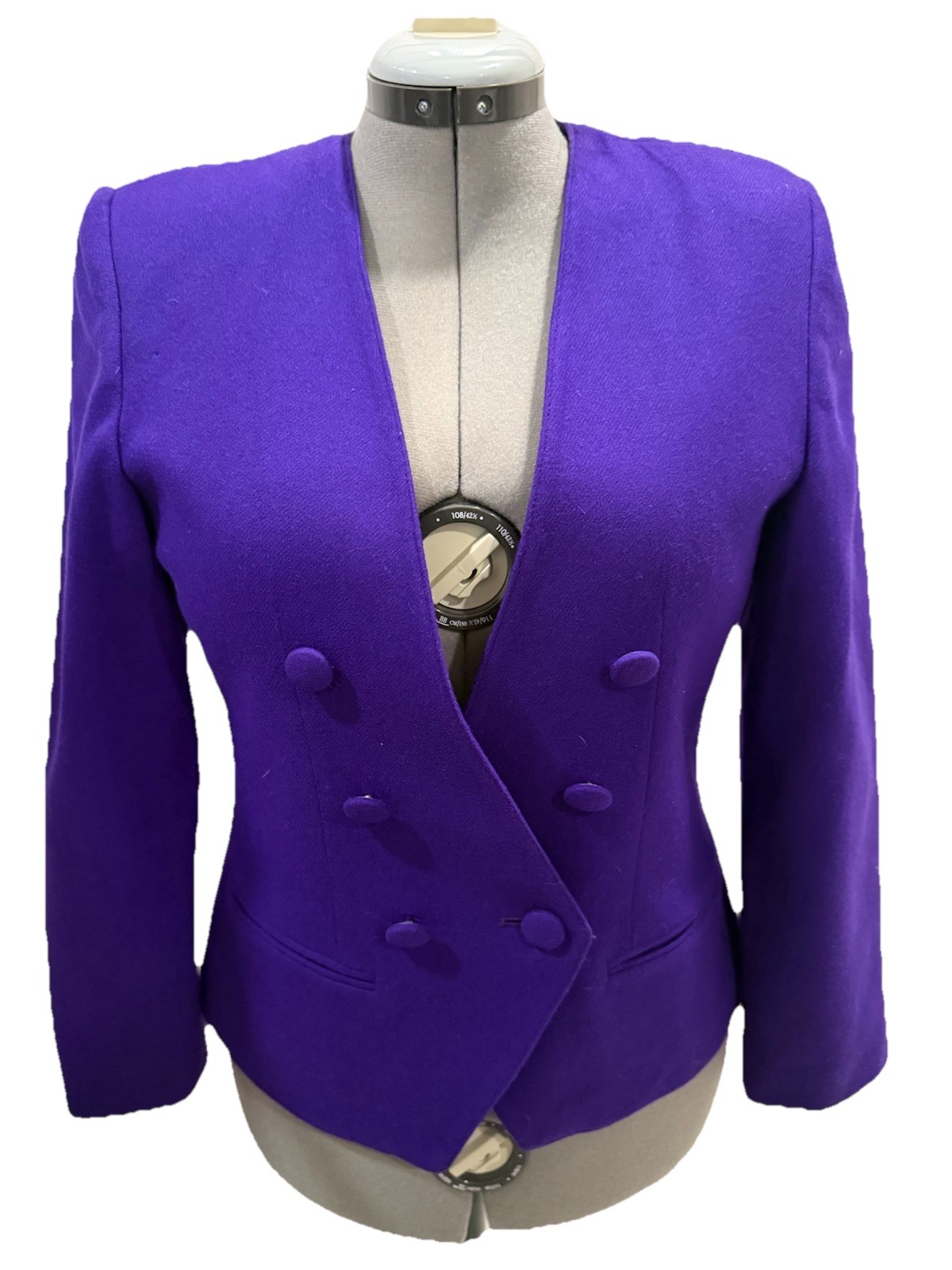 Vintage Womens Petites by Fundamental Things Size 10 Blazer 100% Wool Purple