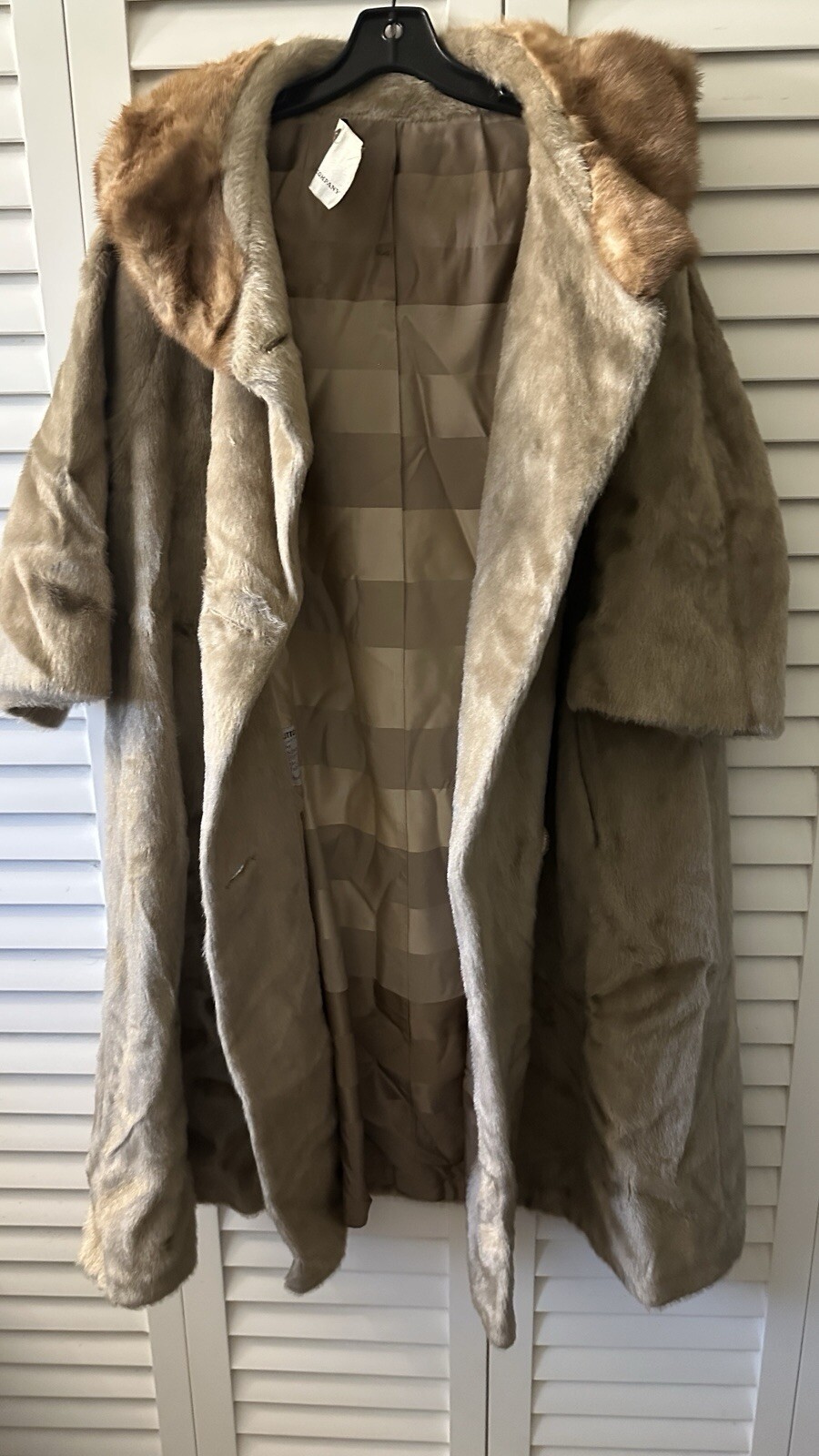 Vintage 1950s J.L Hudson Company Faux Fur Lined Swing Coat Retro