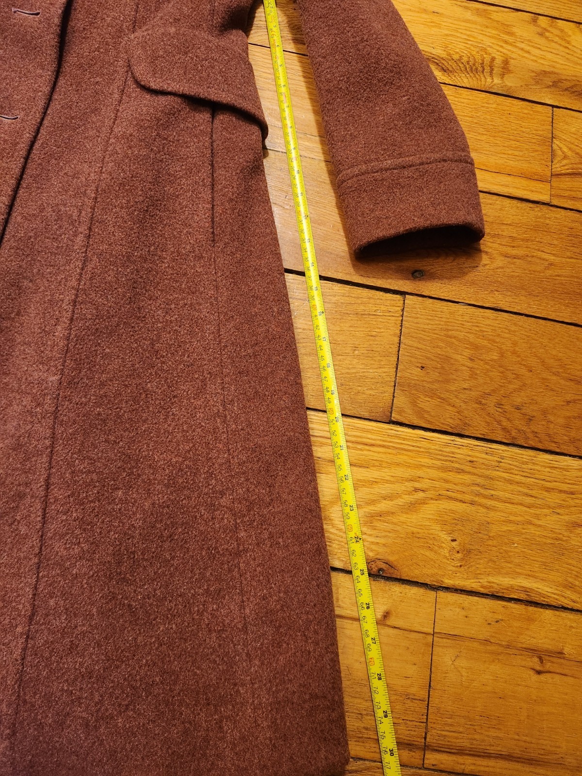 Vintage ILGWU Bromleigh cranberry wool coat Unique Buttons