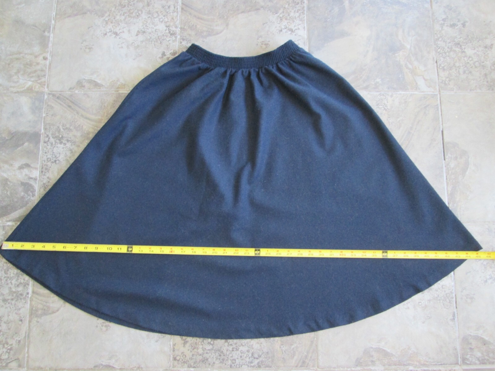 Vintage Skirt Liberated Lady California 14 Blue Wool Blend A-Line Swing Dance