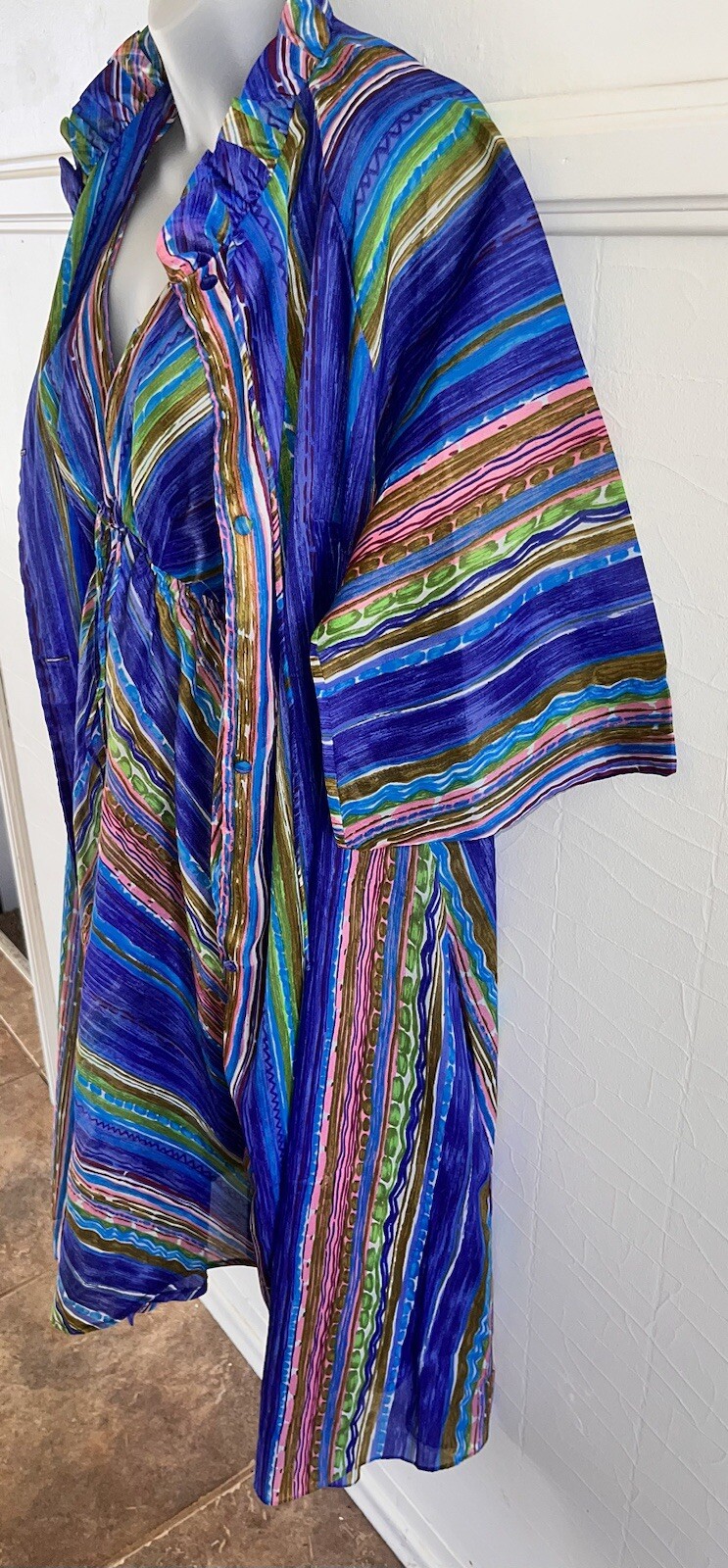 Vtg Marshall Field Eye Ful By The Flaums 3-pc 60s MOD Peignoir Nightie + Robe M