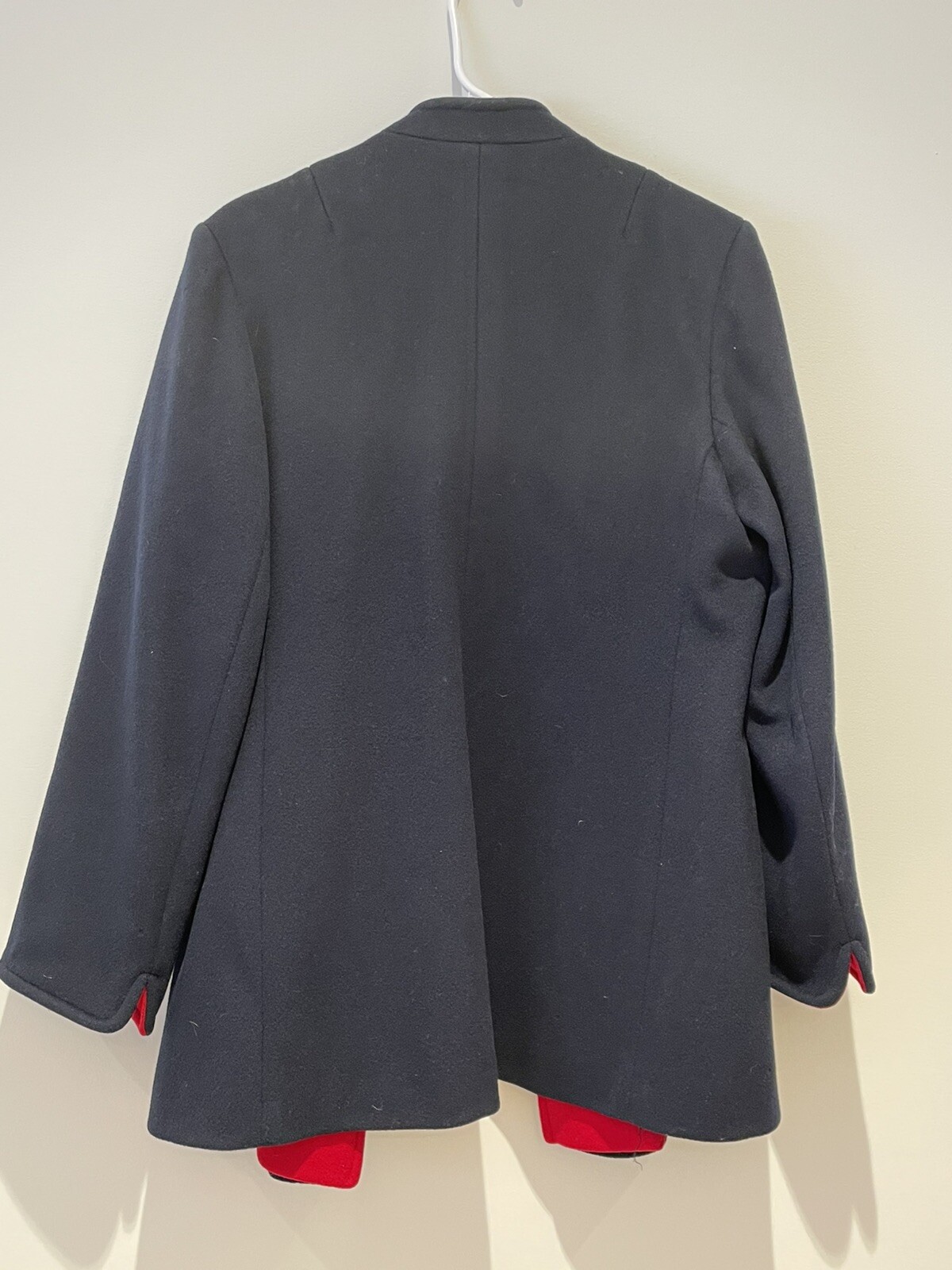 Vintage Novellaine Worumbo Peacoat 100% Wool Navy And Red Size Coat Large