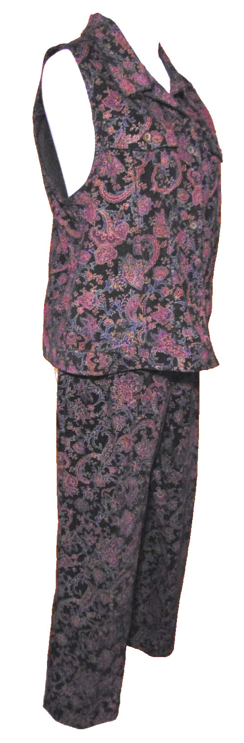 CRAZY HORSE,LIZ CLAIBORNE WOMENS PAISLEY VEST,PANT SET VINTAGE CORDUROY,SLACKS~L