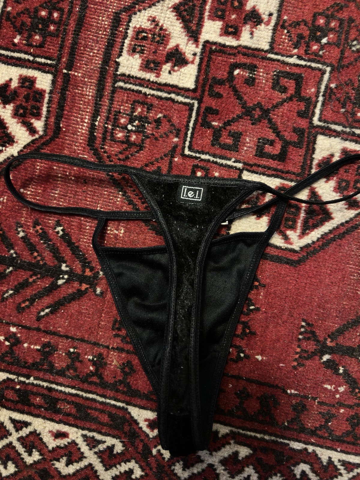 Lei Y2K Velvet Black Chain Vintage S Panty Underwear Goth