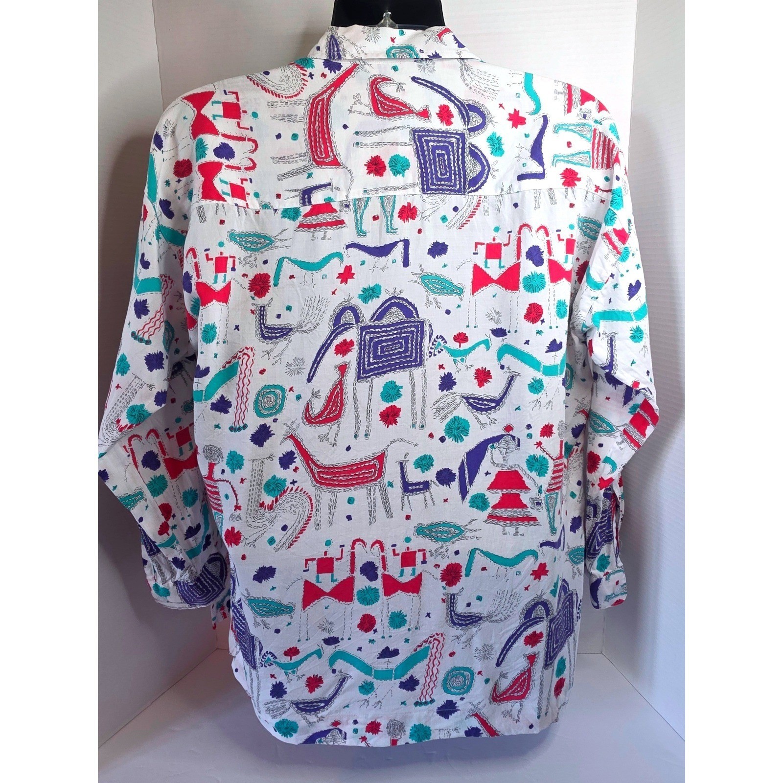 90s Generra Collection Vintage Rayon Novelty Camel Print Button Up Shirt Small