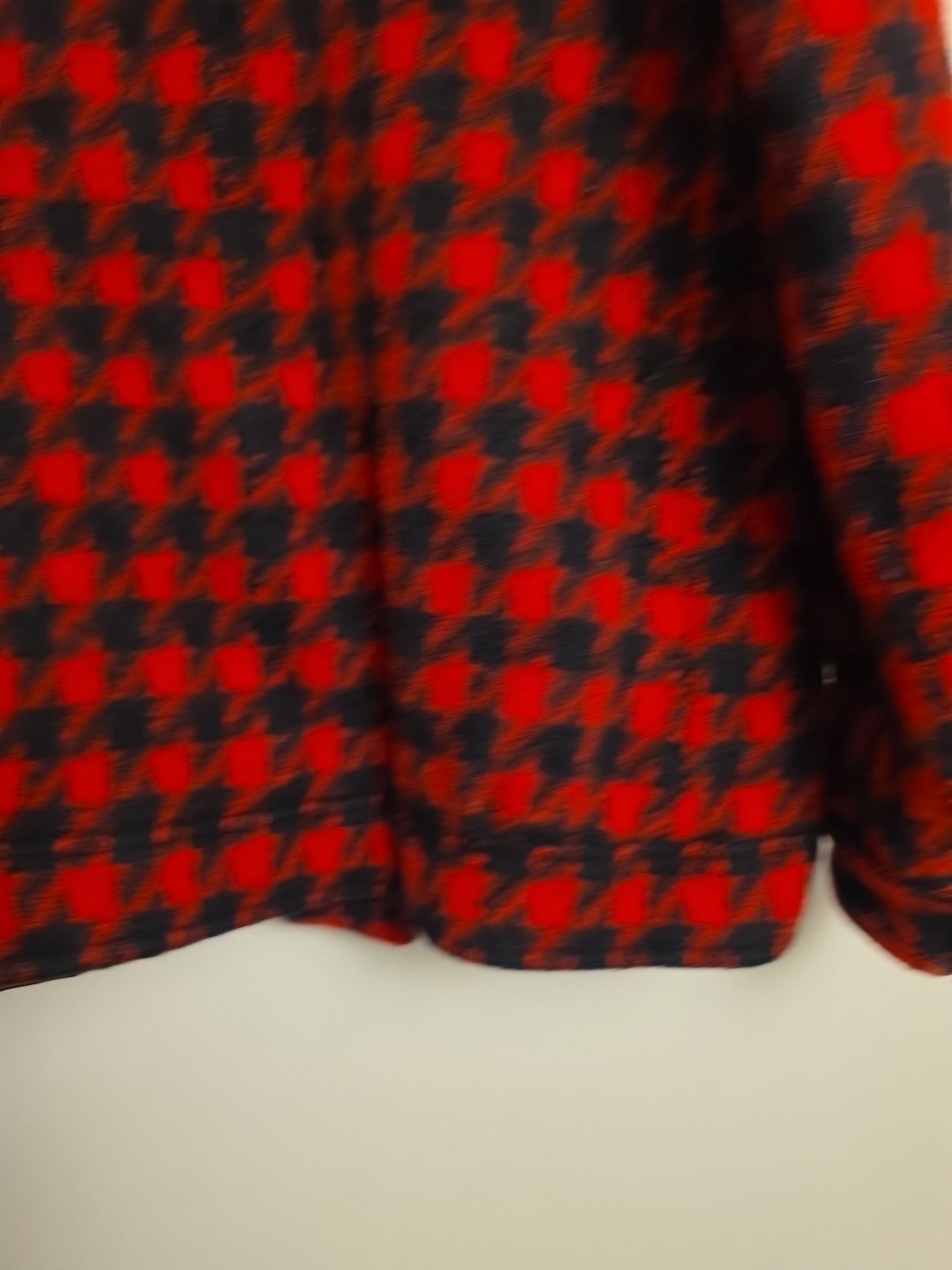 Vintage Pendleton Houndstooth Coat 1950s Button Up Black & Red Women’s Petite