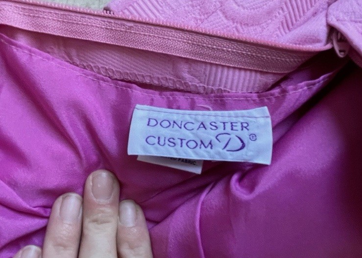 Vintage Don Caster Pink Embossed Floral Pencil Skirt Women’s 4 Barbiecore Midi