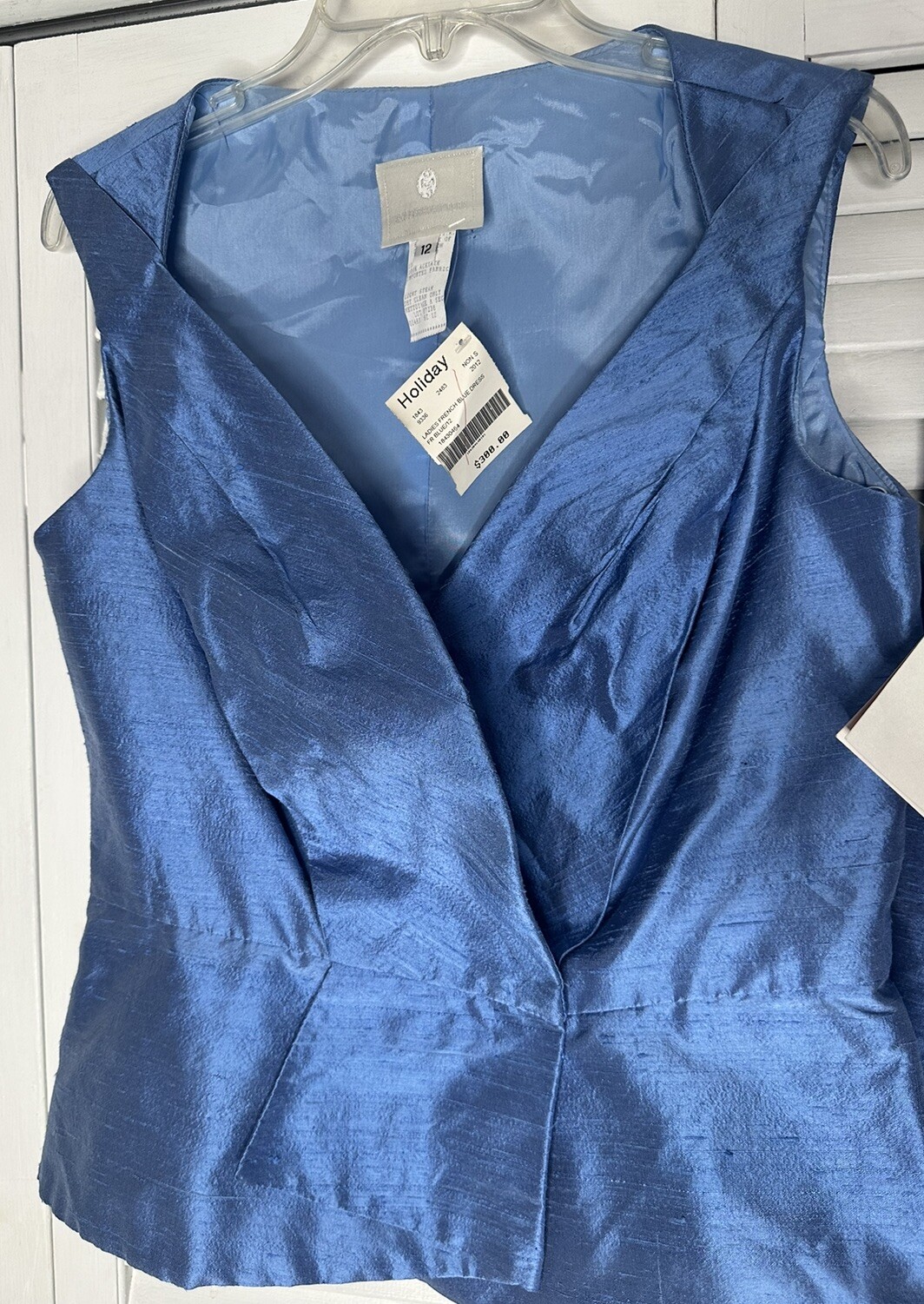 NWT Watters & Watters Vintage Silk Deadstock French Blue 2 pc Skirt Top Set 12