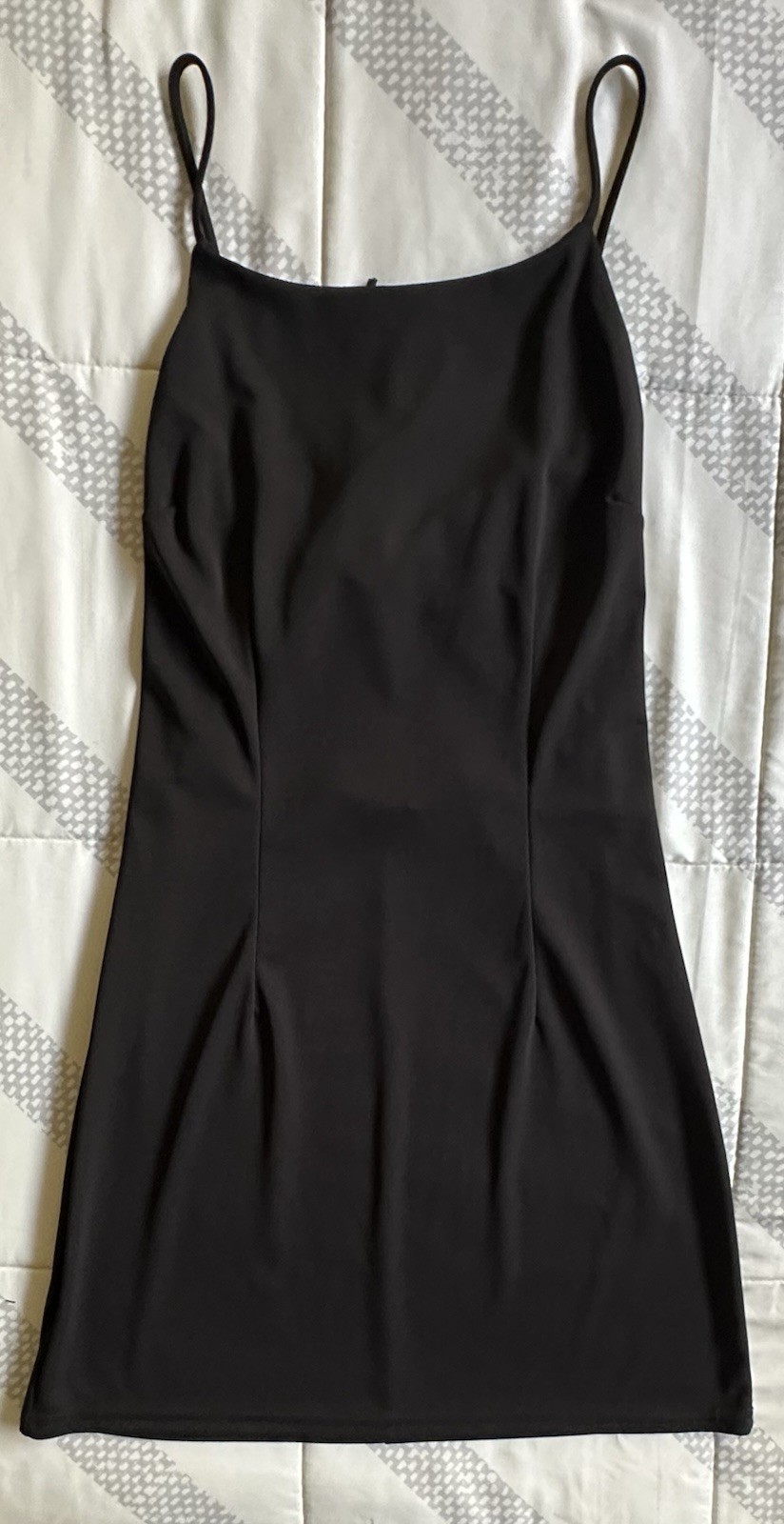 Vtg 90s Formula X Black Backless Mini Dress Tie Back Sexy Clubwear Y2K Grunge