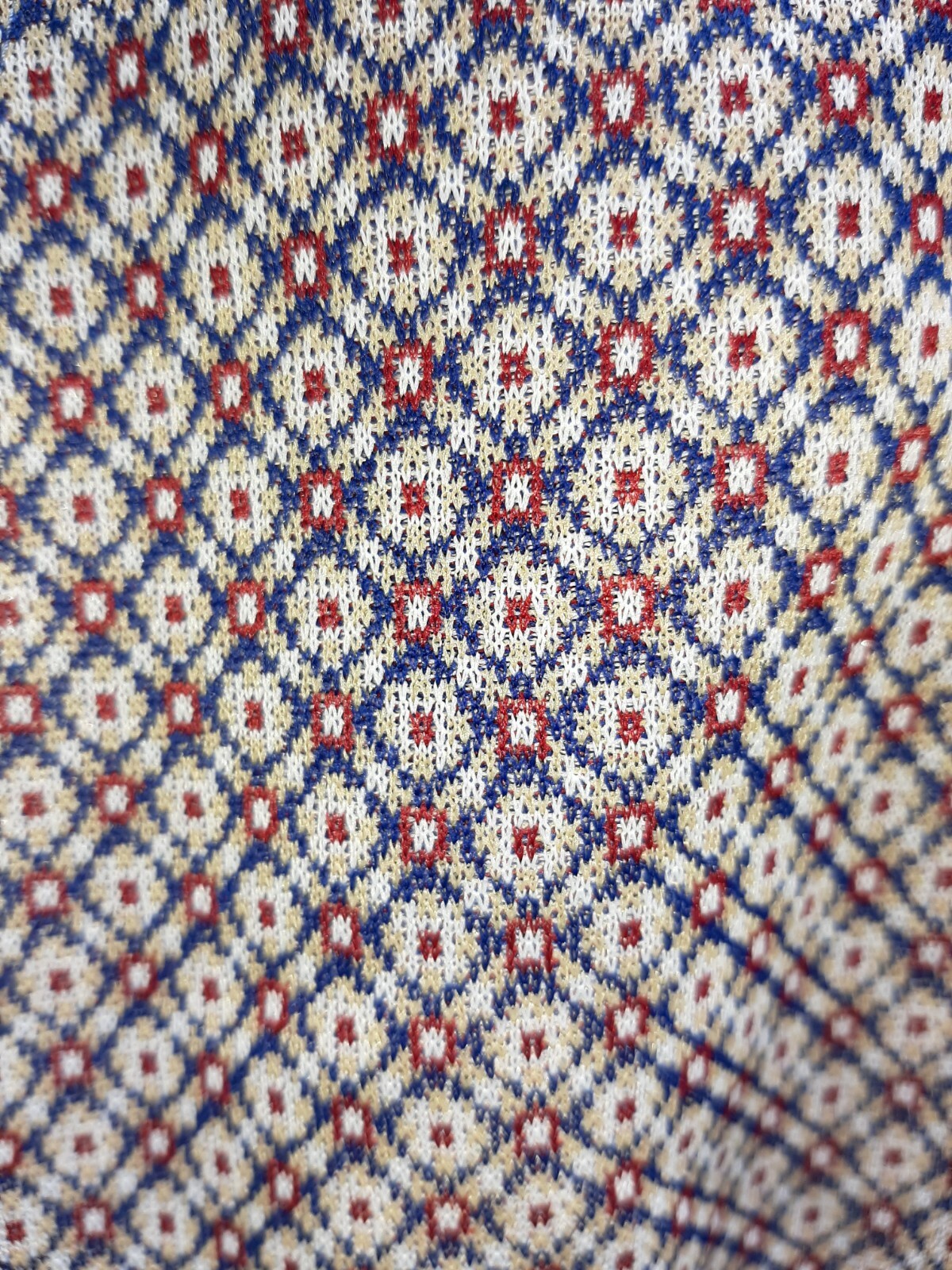Vintage 70s Vest Long Length Geometric wine, navy blue, gray &beige size M/L