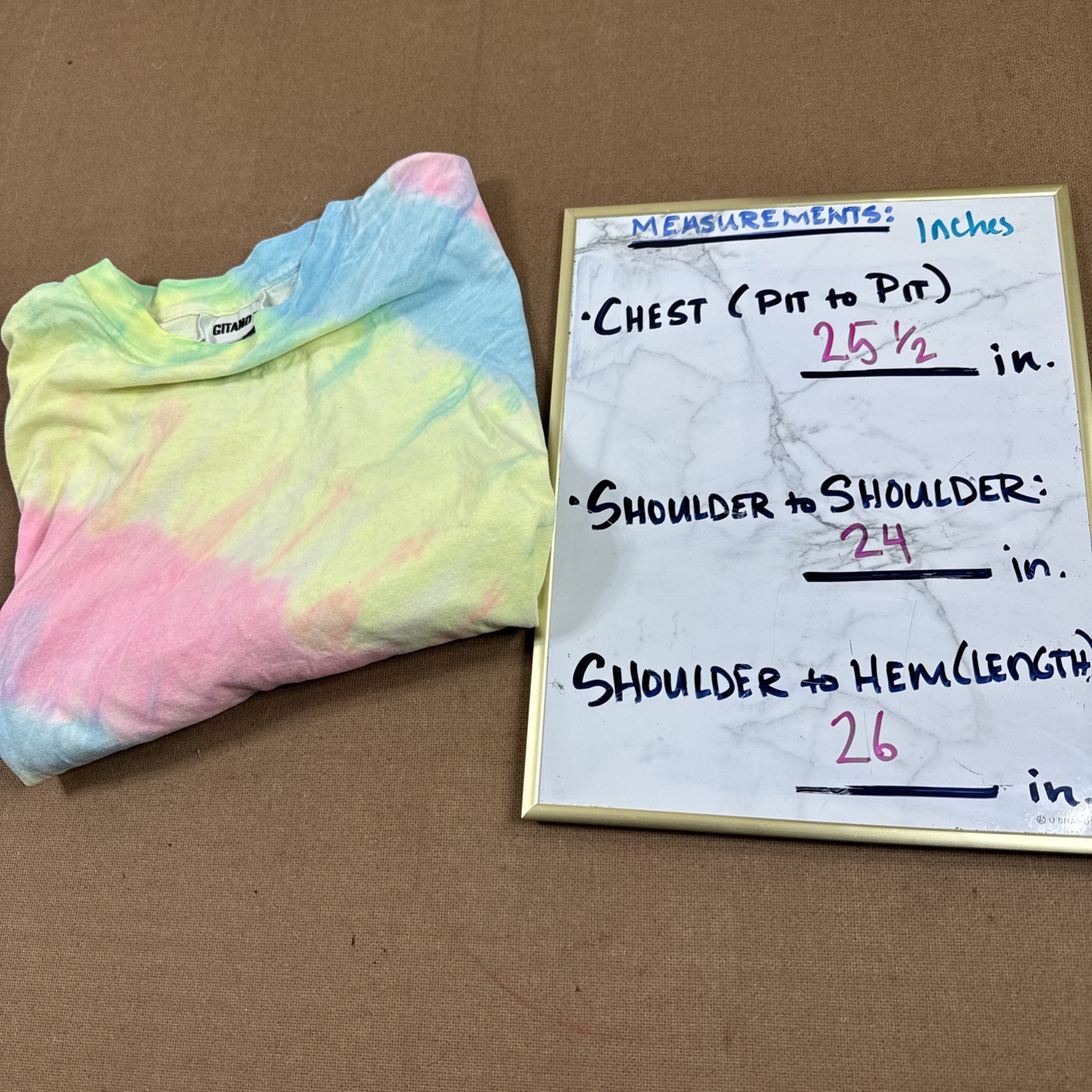 Vintage 80’s Pastel Tie Dye Single Stitch T Shirt Gitano OSFA Pink Yellow Blue