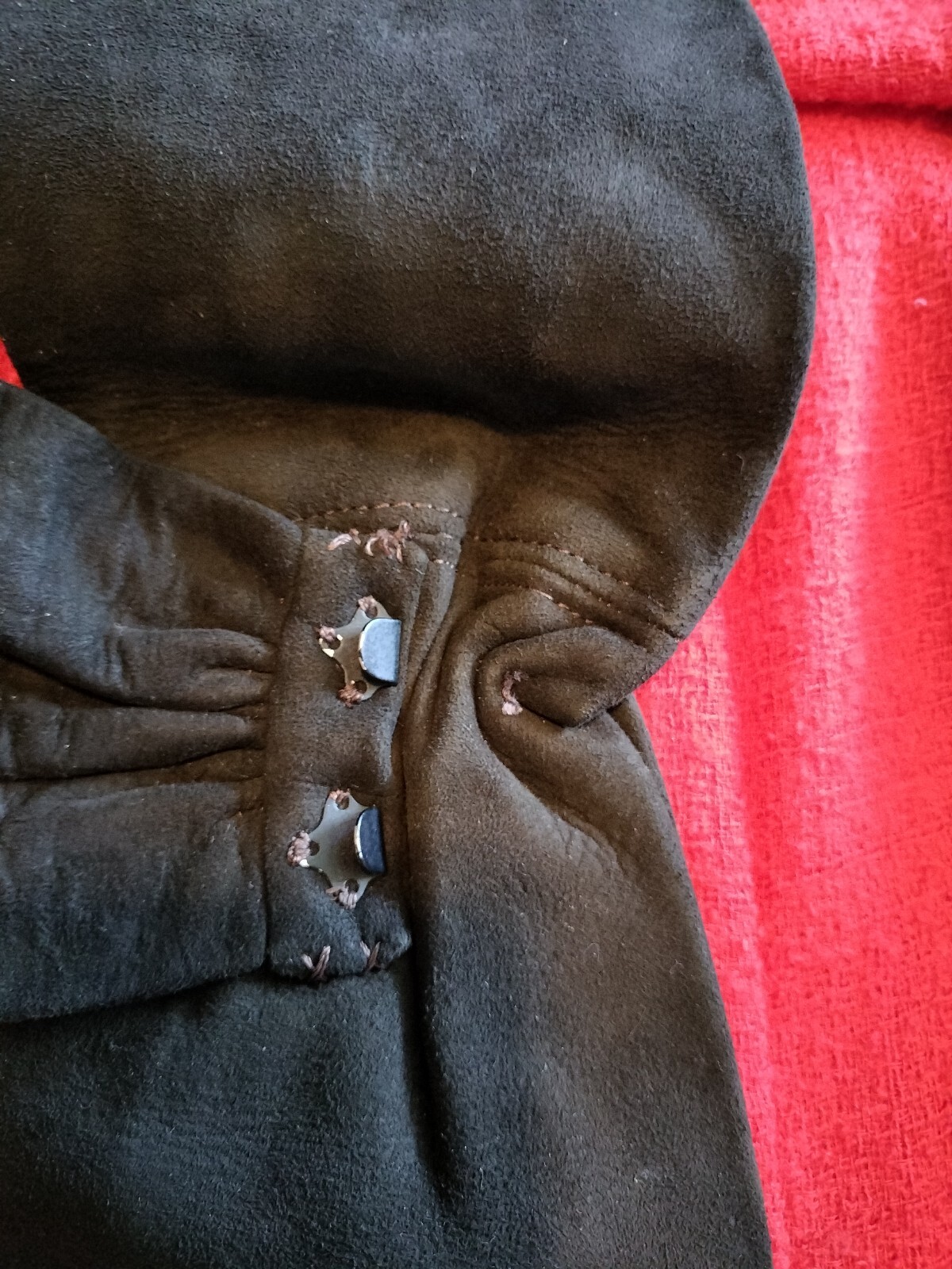 Vintage Imported Orange Wool Designer Copy Dress with Suede Belt