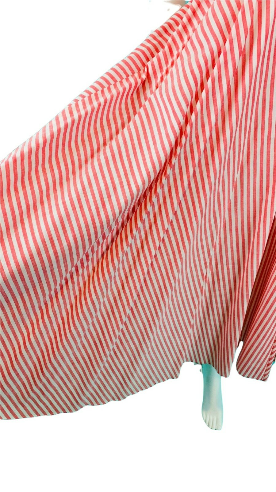 Vintage 50s Striped Dress Womens XS Coral Sweetheart Sundress Gay Gibson Juniors