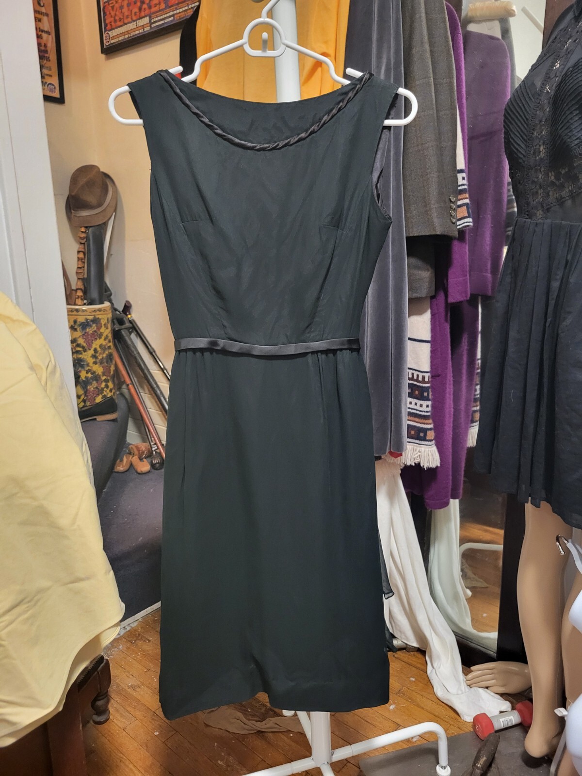 Vintage Another Ann Barry Jr Little Black Dress & Deep V Back Dress S