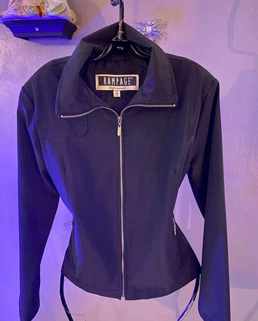 Vintage polyvinyl Zipper Jacket By Rampage Women’s Medium