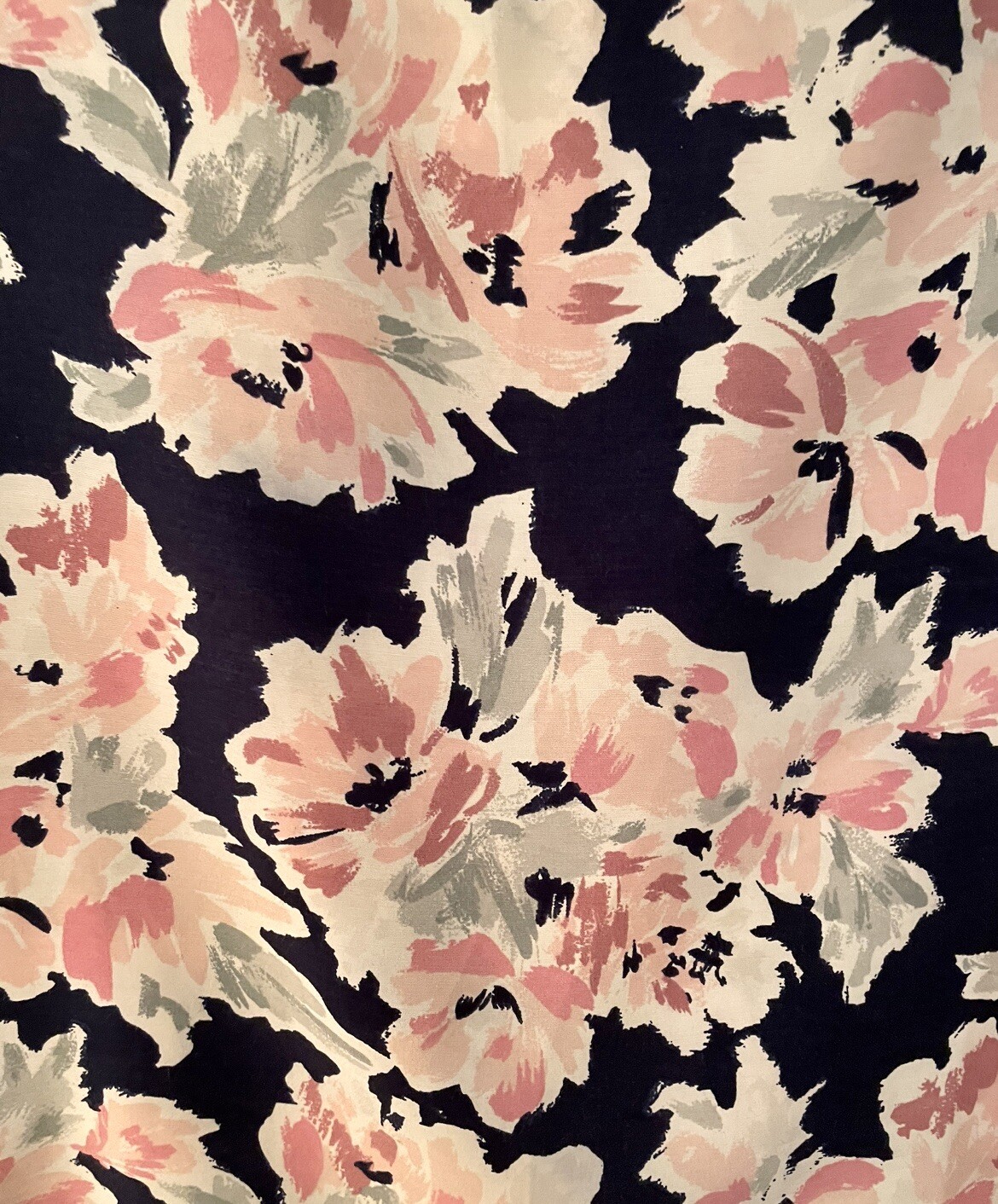 Vtg Workables Francine Browner Blouse Womens Small Tank Navy Floral Cottage USA