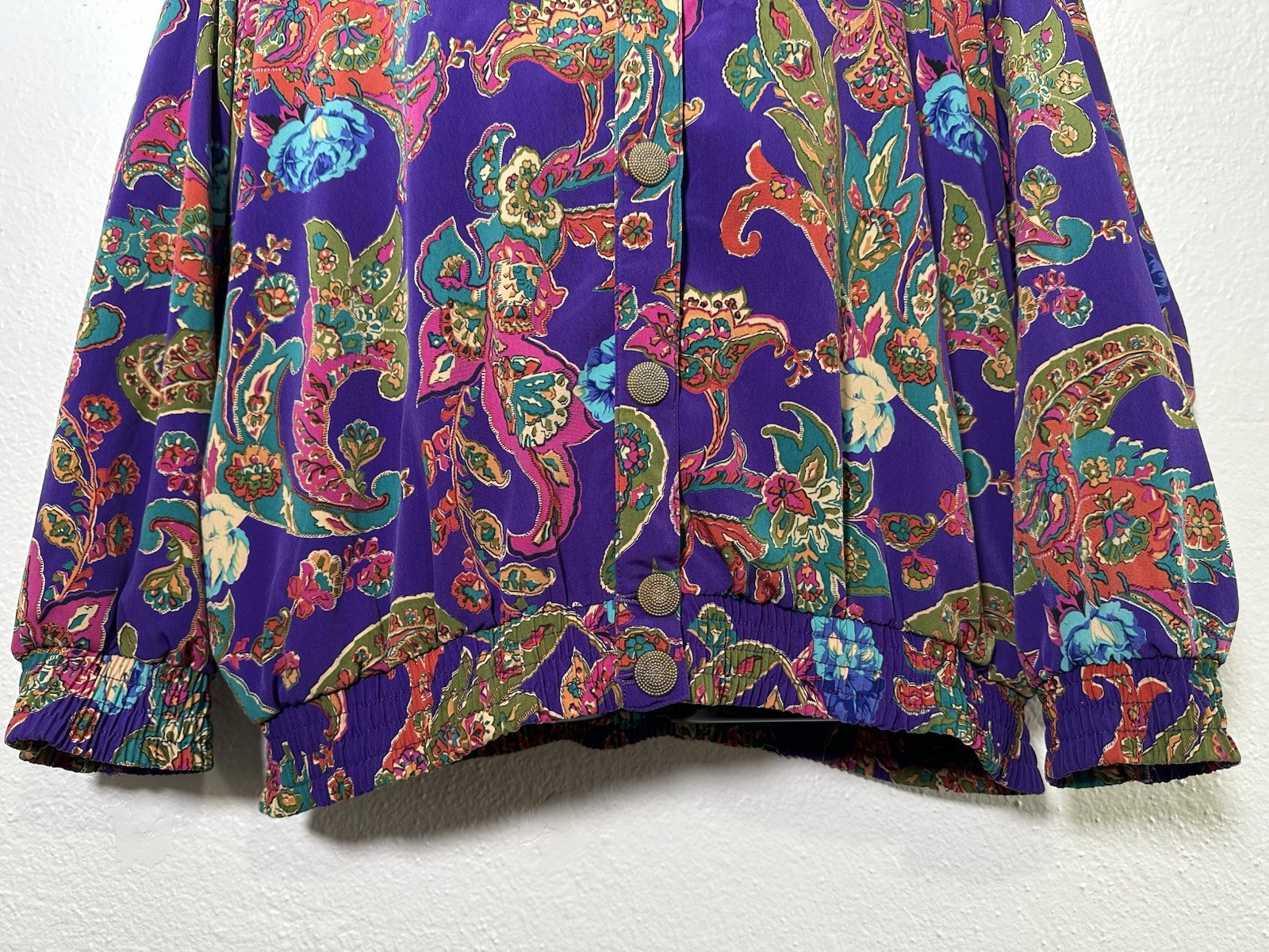 Vintage 1960s Two Potato of Laguna Beach, CA Paisley Jacket Blouse Sz XL EUC