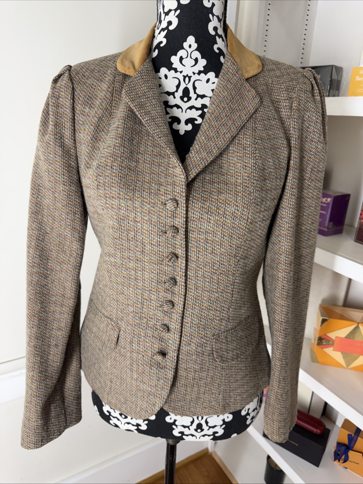 Vintage 1980’s TAILORED English countryside style Wool tweed jacket sz. 5/6