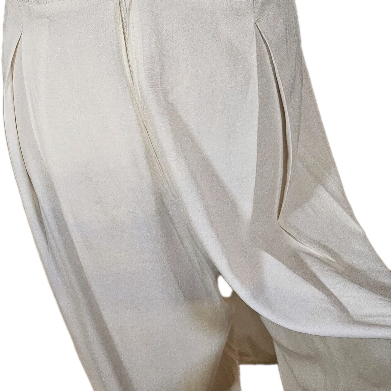 Vintage Jeffery& Dara Petite By Linda Hutley SZ 8 White Wedding Palazzo Jumpsuit