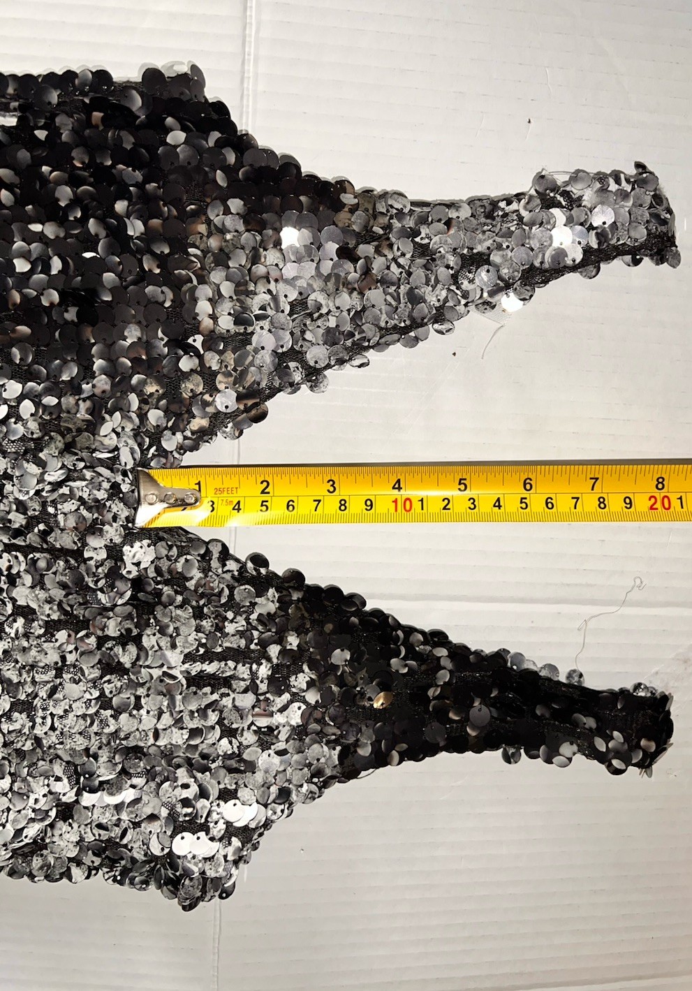 Vintage Sears Silver Black Sequin Dress Womens 12 Sleeveless Cocktail Party