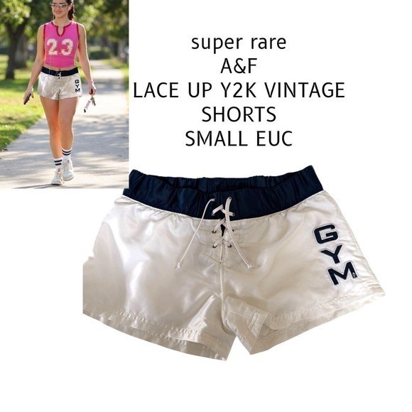RARE ABERCROMBIE LACE UP Y2K VINTAGE GYM SHORTS SMALL EUC