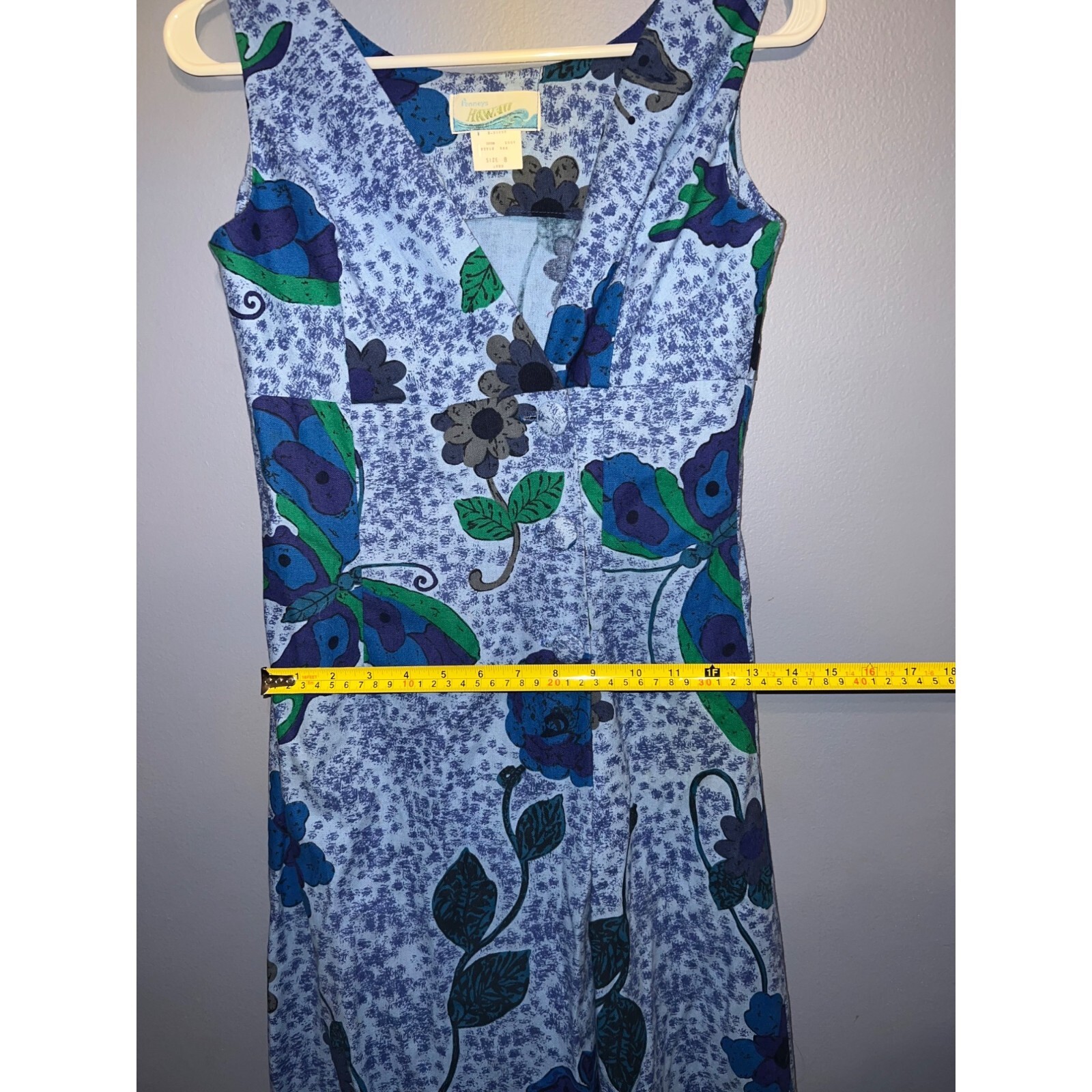 Vintage 70s Penneys Hawaii Women’s Floral Button Front Floral Maxi Dress Size 8