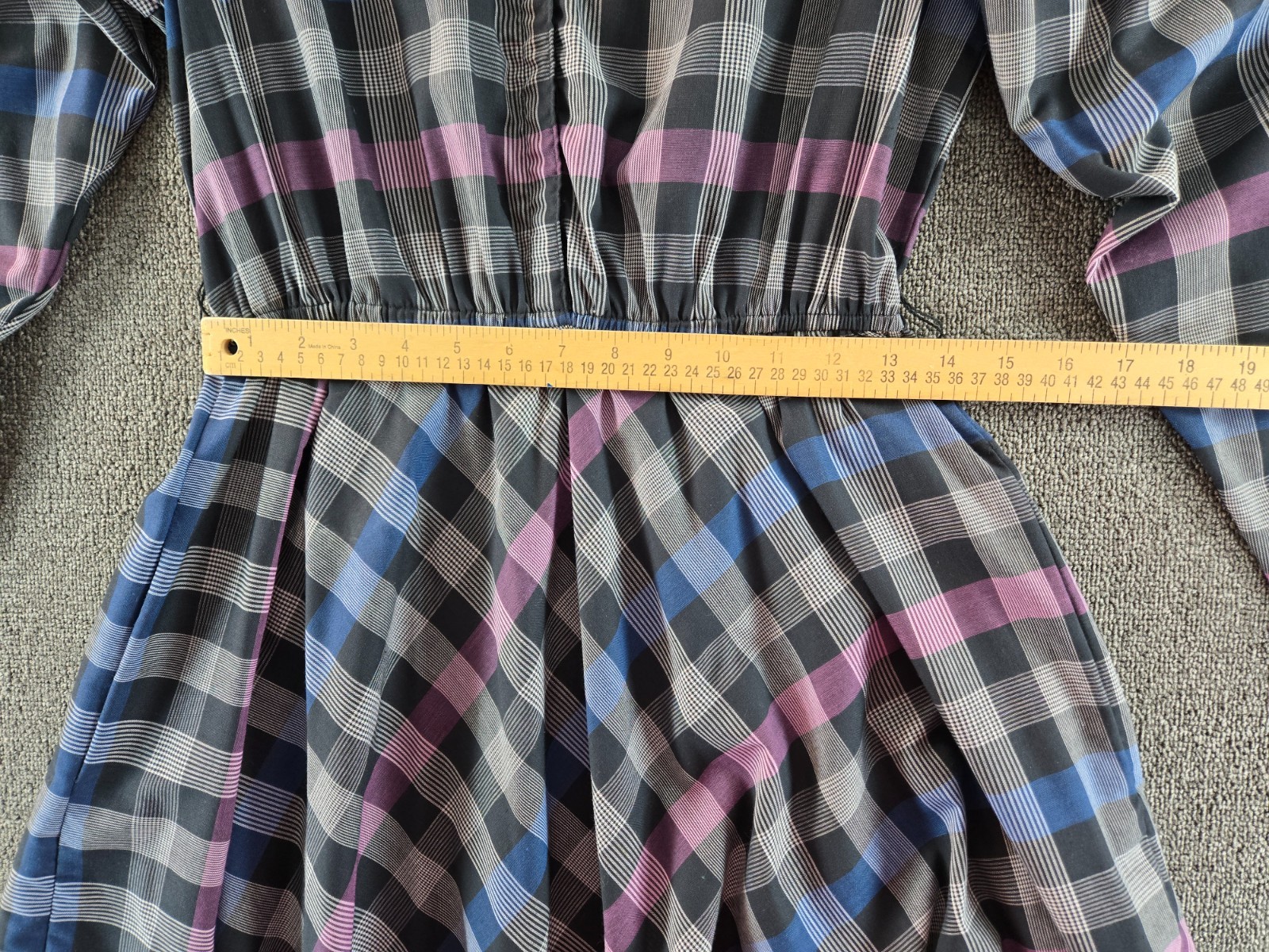 Alison Peters Plaid Swing Dress Size 14 Vintage Tartan Plaid