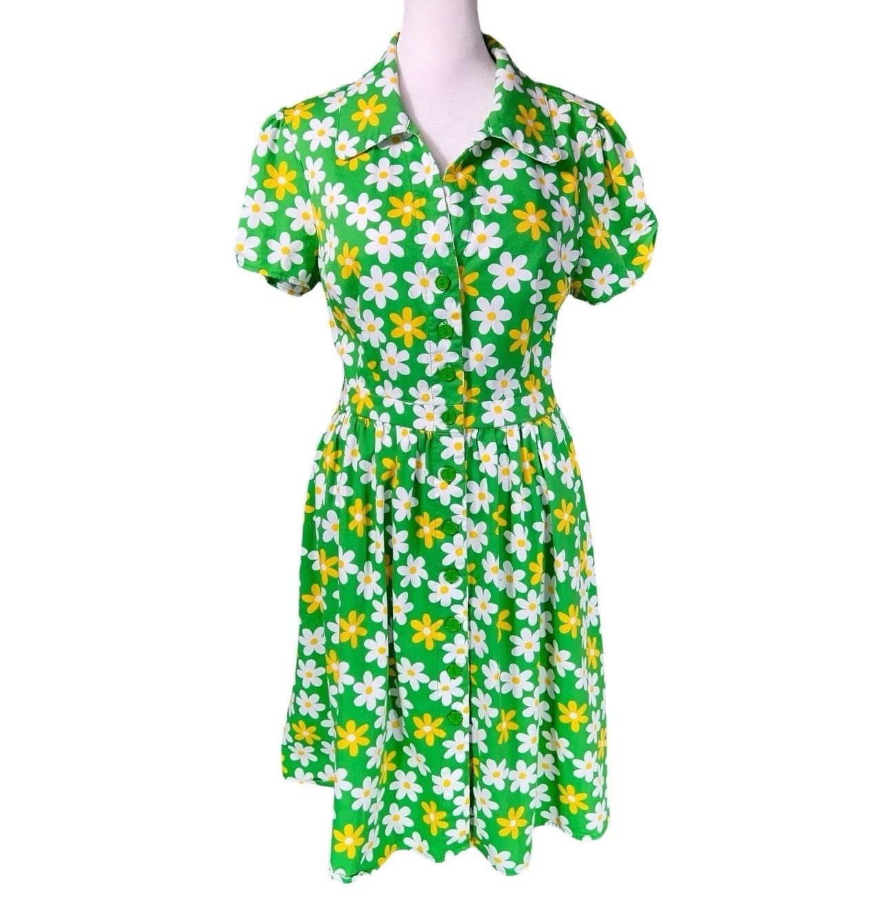 RETRO MODCLOTH FLORAL FLOWER POWER TWEE DRESS FAIRY WHIMSICAL MOD BOHO HIPPY M