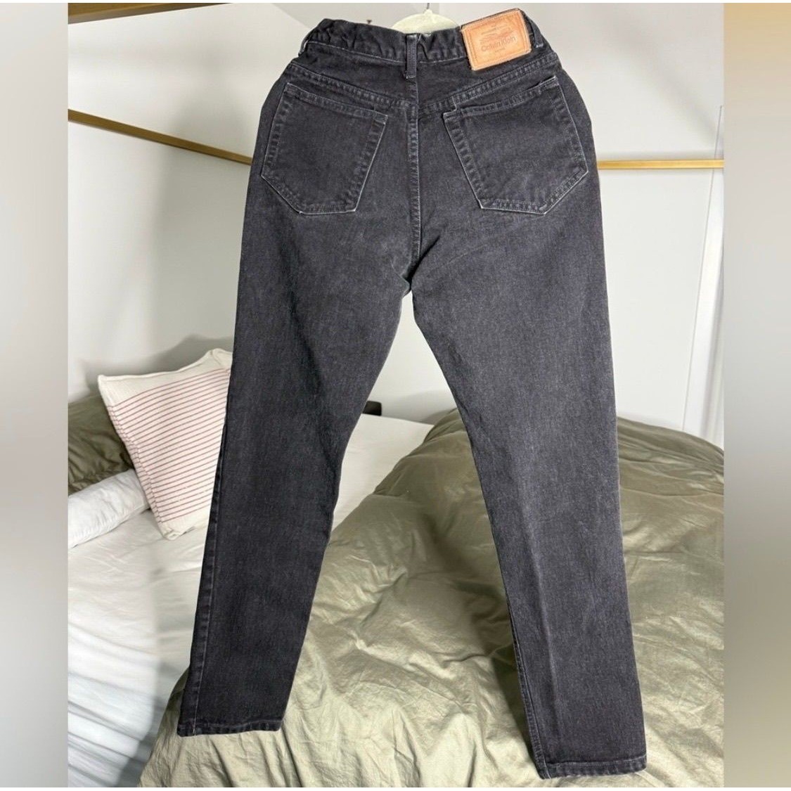 Vintage Calvin Klein Black Jeans 26×39 Size 10 Made in USA 100% Cotton 90s Y2K
