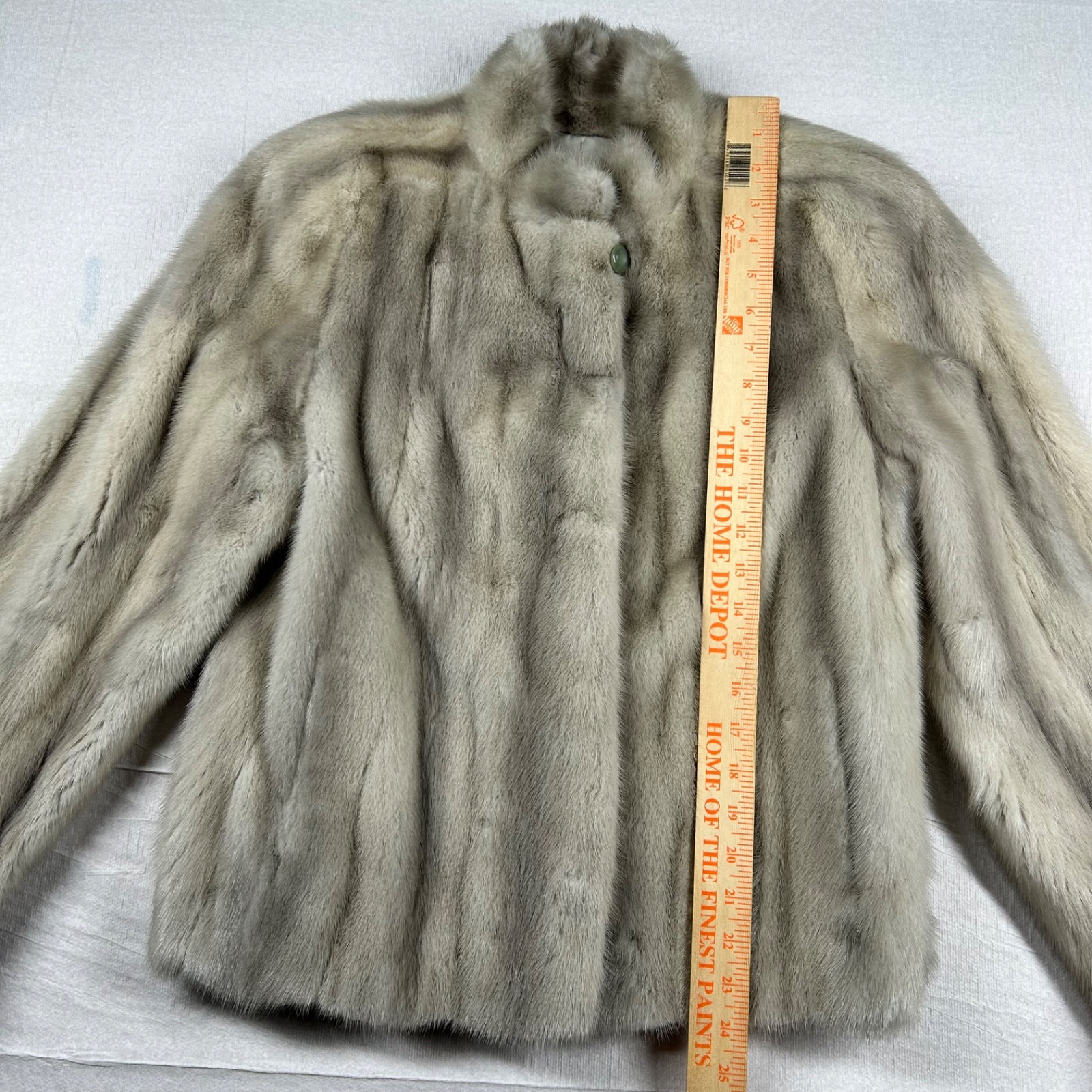 Vtg Christie Brothers Natural Cerulean Mink Jacket Gray Sapphire Fur 80s Mob Lux
