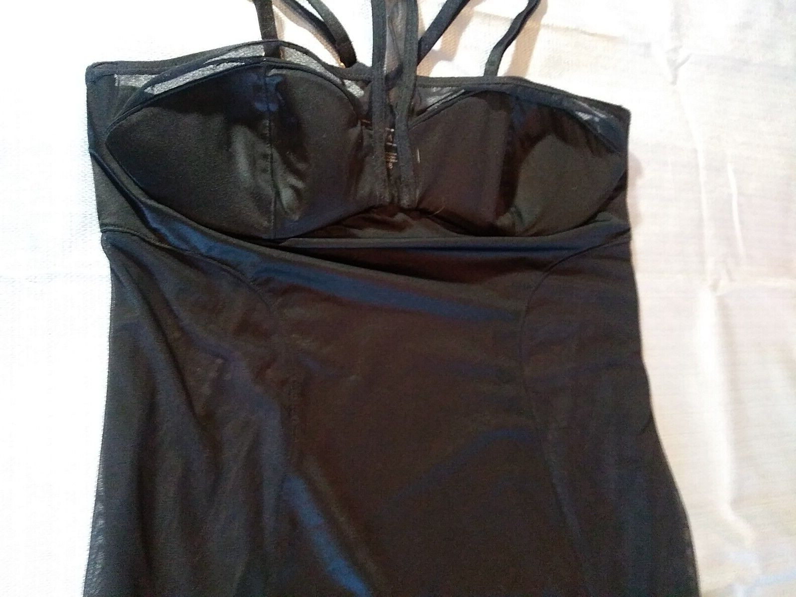 Victorias Secret Body Suit 34B Black Zip Up Side Lingerie Vintage