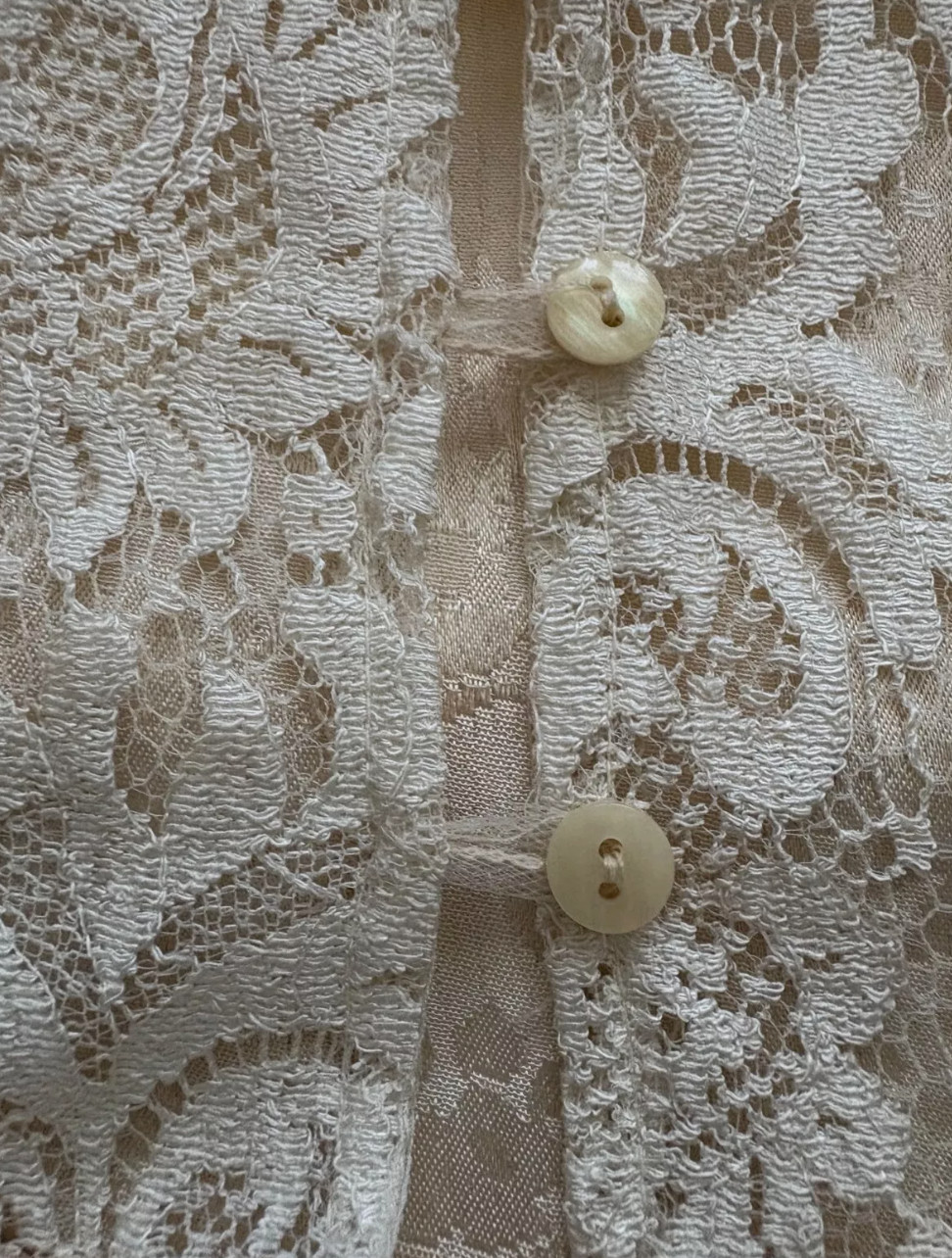 VTG Jessica McClintock Ivory Lace Wedding Dress Sz 4 / 6 Whimsigoth 80’s *READ