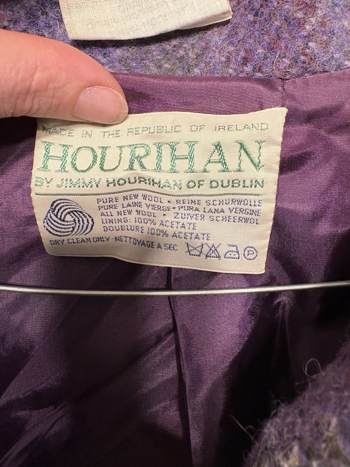 Vintage Purple Belted Jimmy Hourihan Short Wool Cape Pockets. Mint Condition