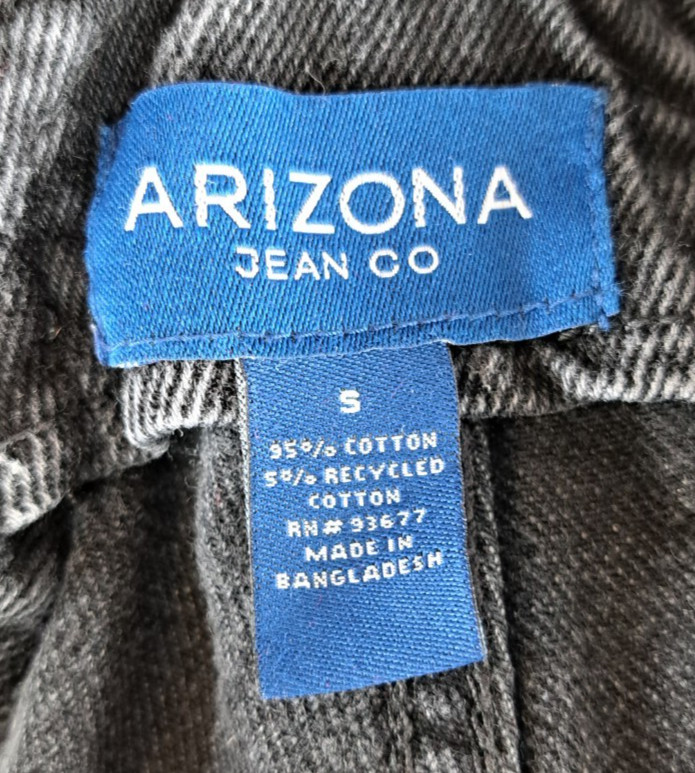 Arizona Jean Bib Overalls Womens Small Black Gray Distressed Farm Chore 30×26.5