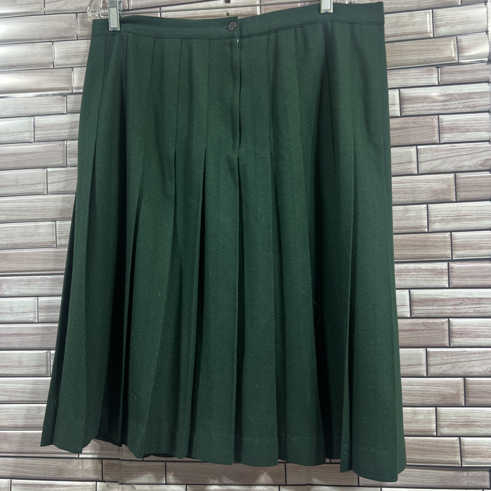 Wardrobe Maker 100% wool womens green jacket blazer pleated skirt 80s Vintage