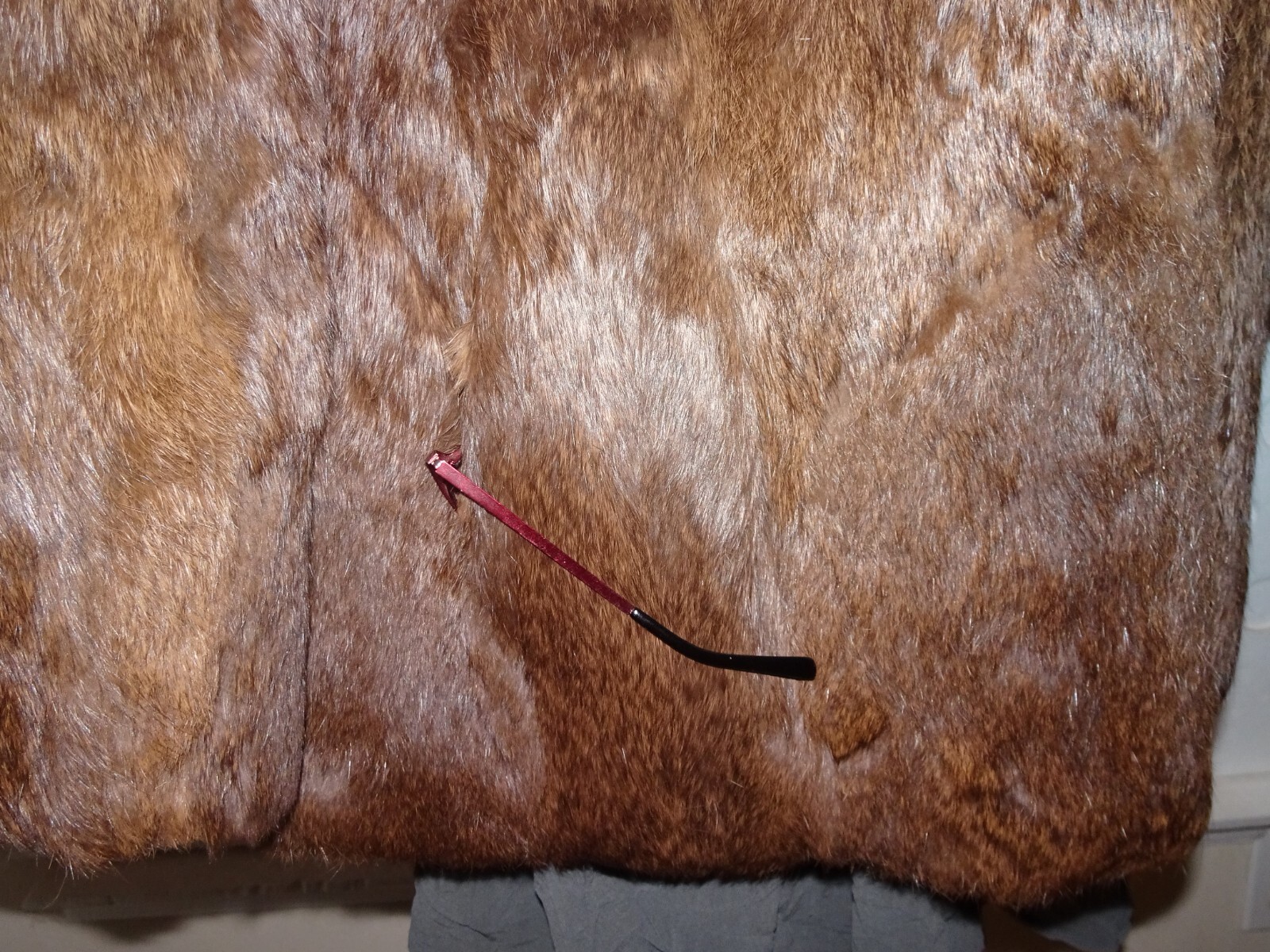 Genuine Rabbit Fur Brown Coat / Jacket S / M Chocolate