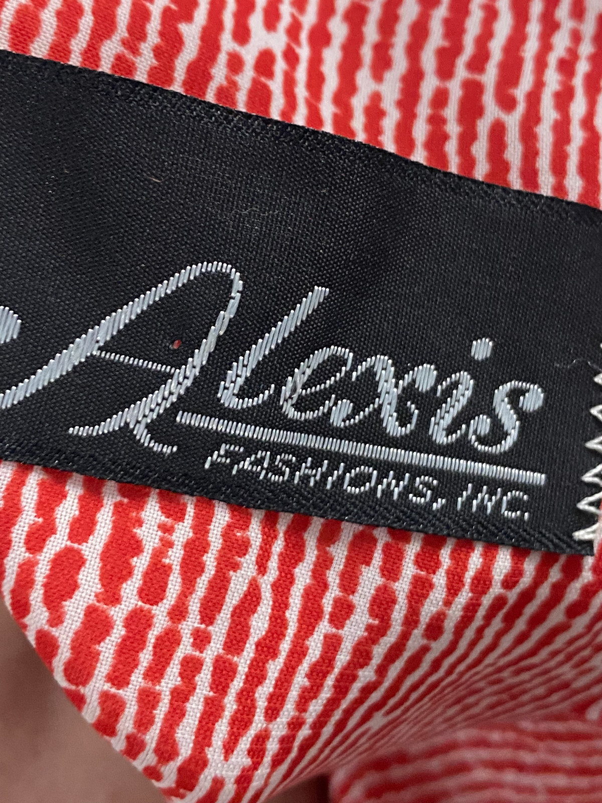 Vintage 1980s Alexis Fashion Inc Red White Secretarial Dress Large