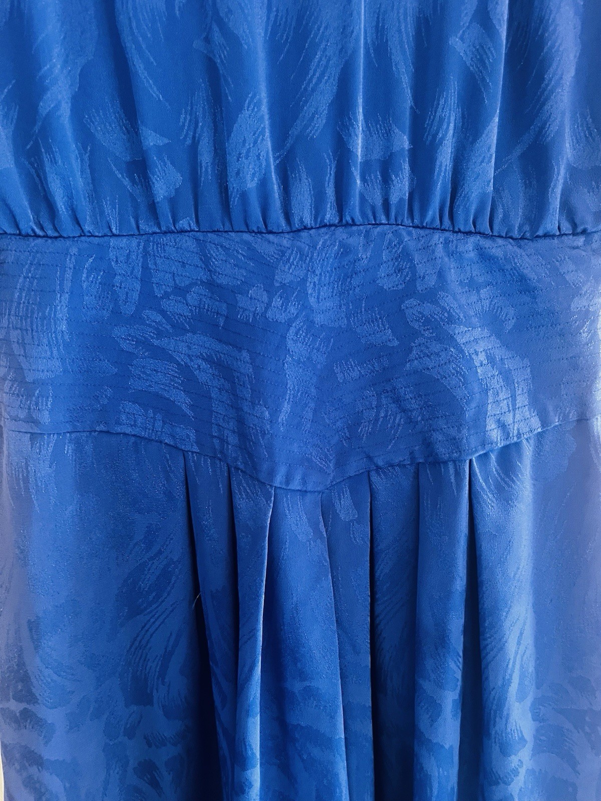 VTG Silky 20s Art Deco Drop Waist Flapper Dolman Damask Midi Dress M/L