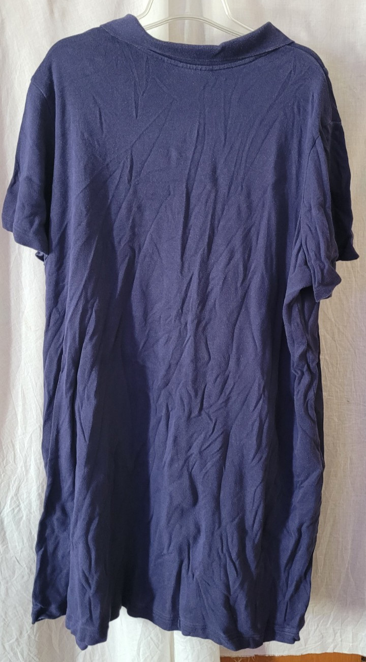 VTG Women’s Blair Shirt Size 3XL Blue Short Sleeve Flowers Pullover Casual