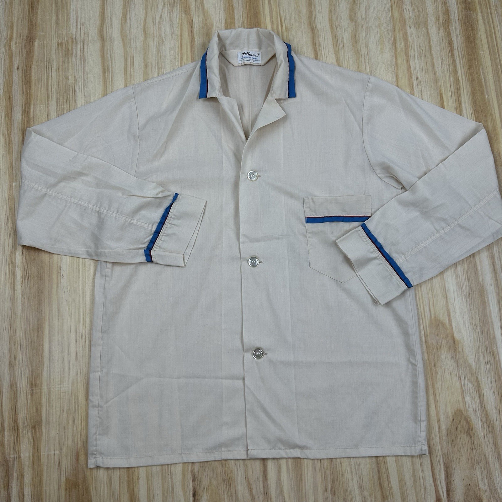 True Vintage Pelham Women’s Shirt Blouse 70s Retro Collar Trim Multicolor USA B