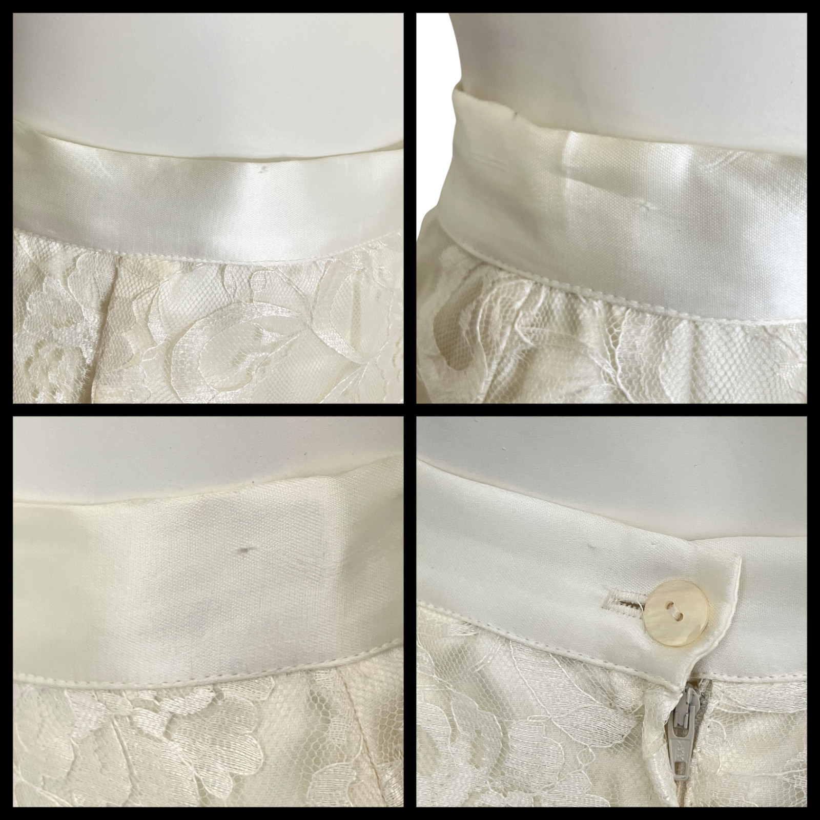 Vintage 80s Scott McClintock Ivory Lace Wedding Skirt Suit Set. XS 4. Bridal