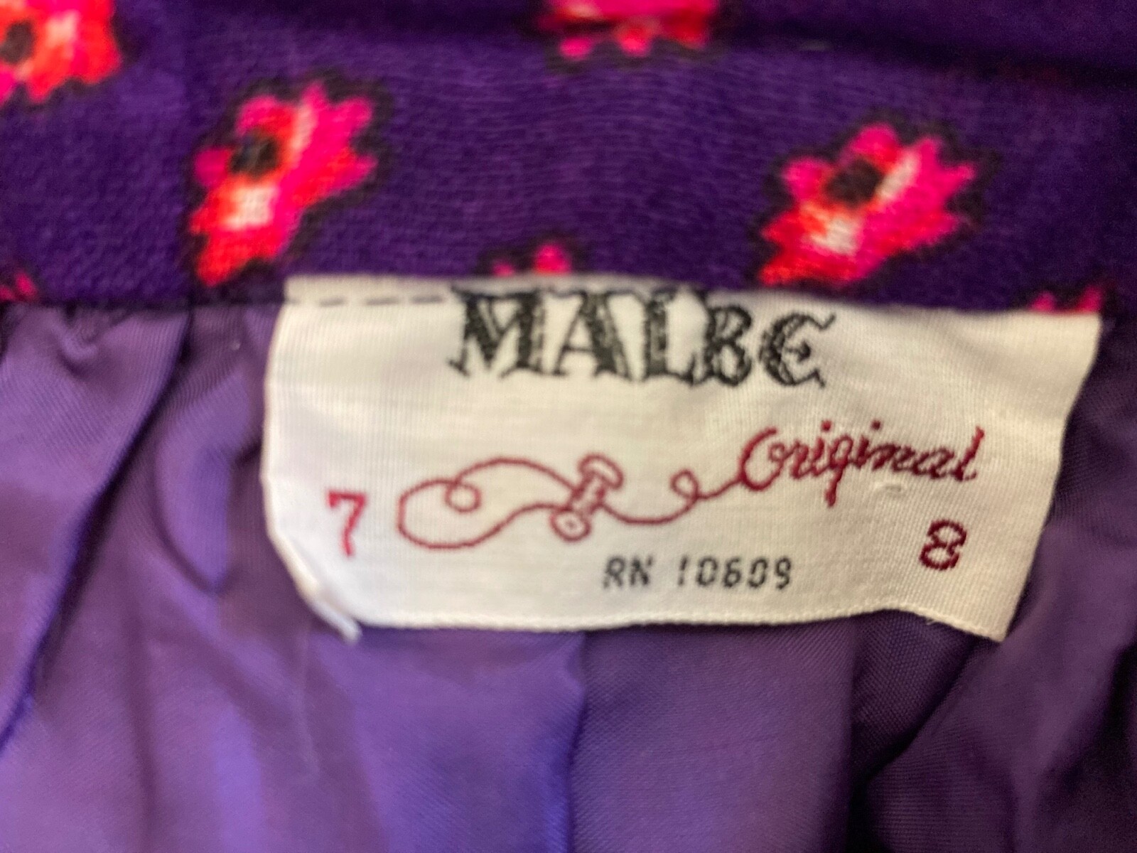 Vintage Malbe Hippie Skirt Maxi 37″ Bright/Bold w/Sequins,Back Slit &Lined