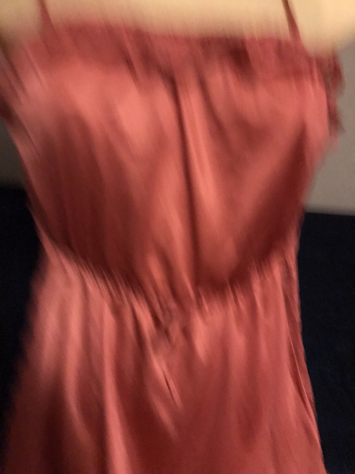 Vtg M Tall Lady Cameo Salmon Soft Nylon Nightgown Negligee Gown Lace
